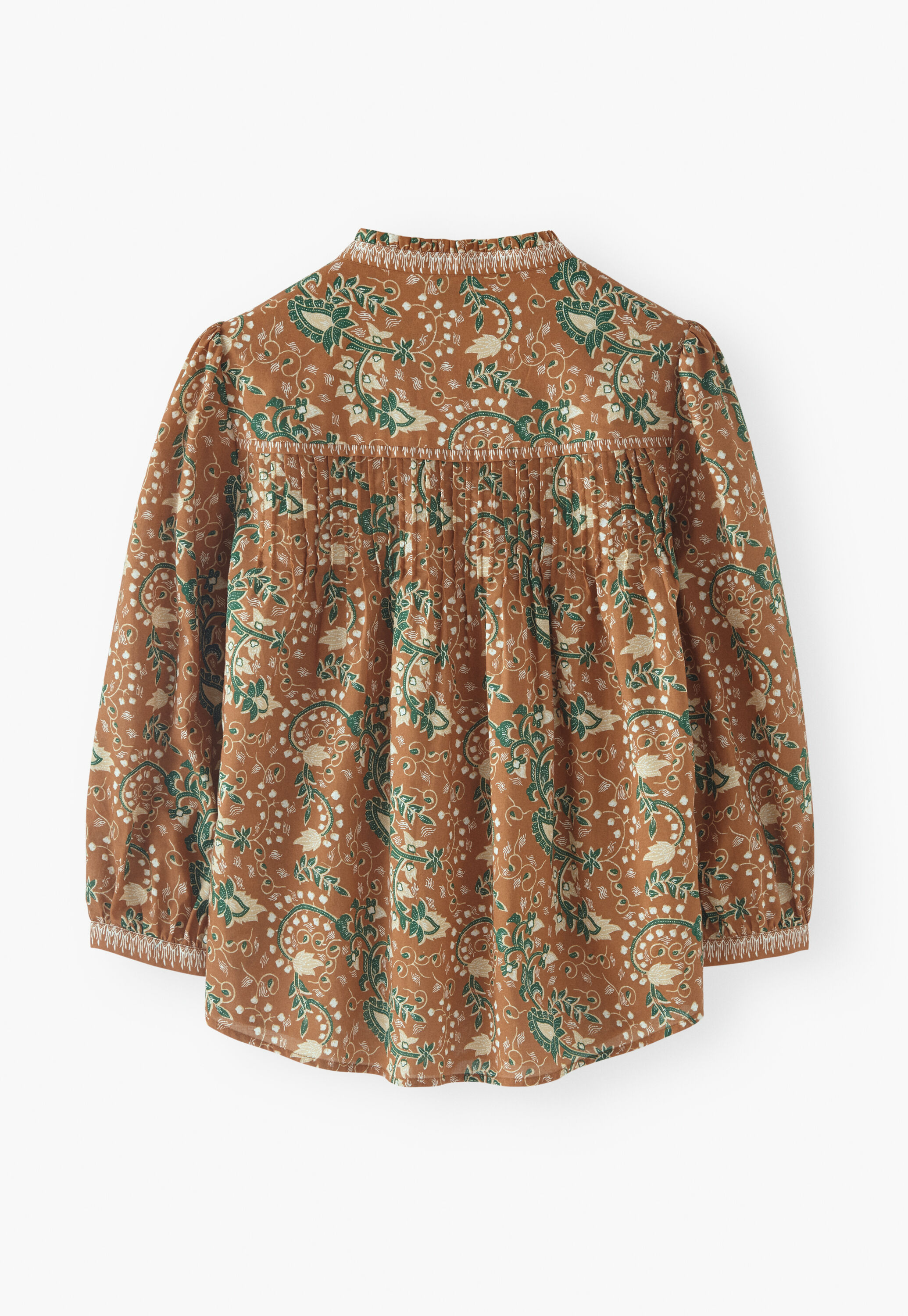 Bedruckte Bluse mit Biesen