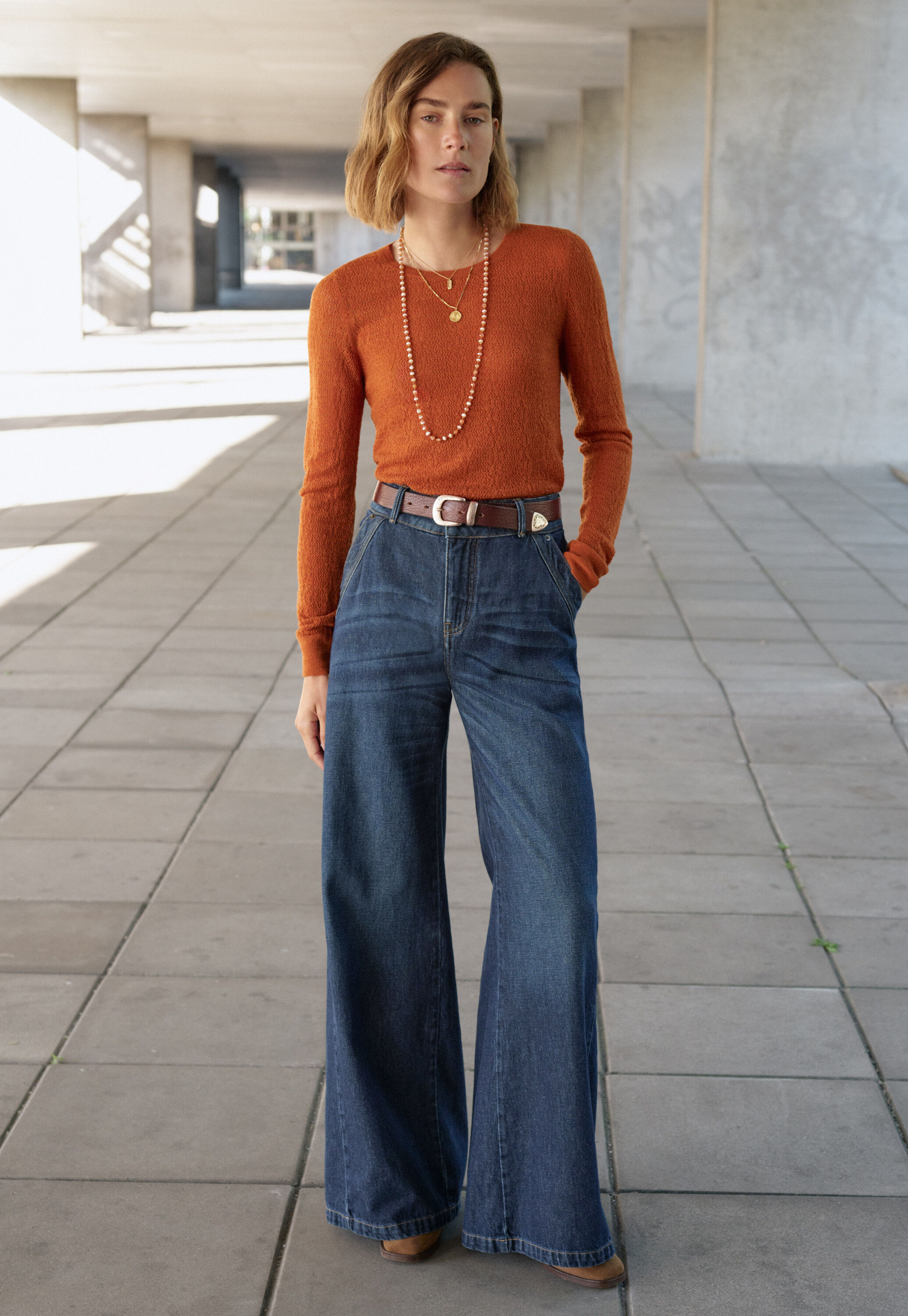 Jeans mit weitem Schlag