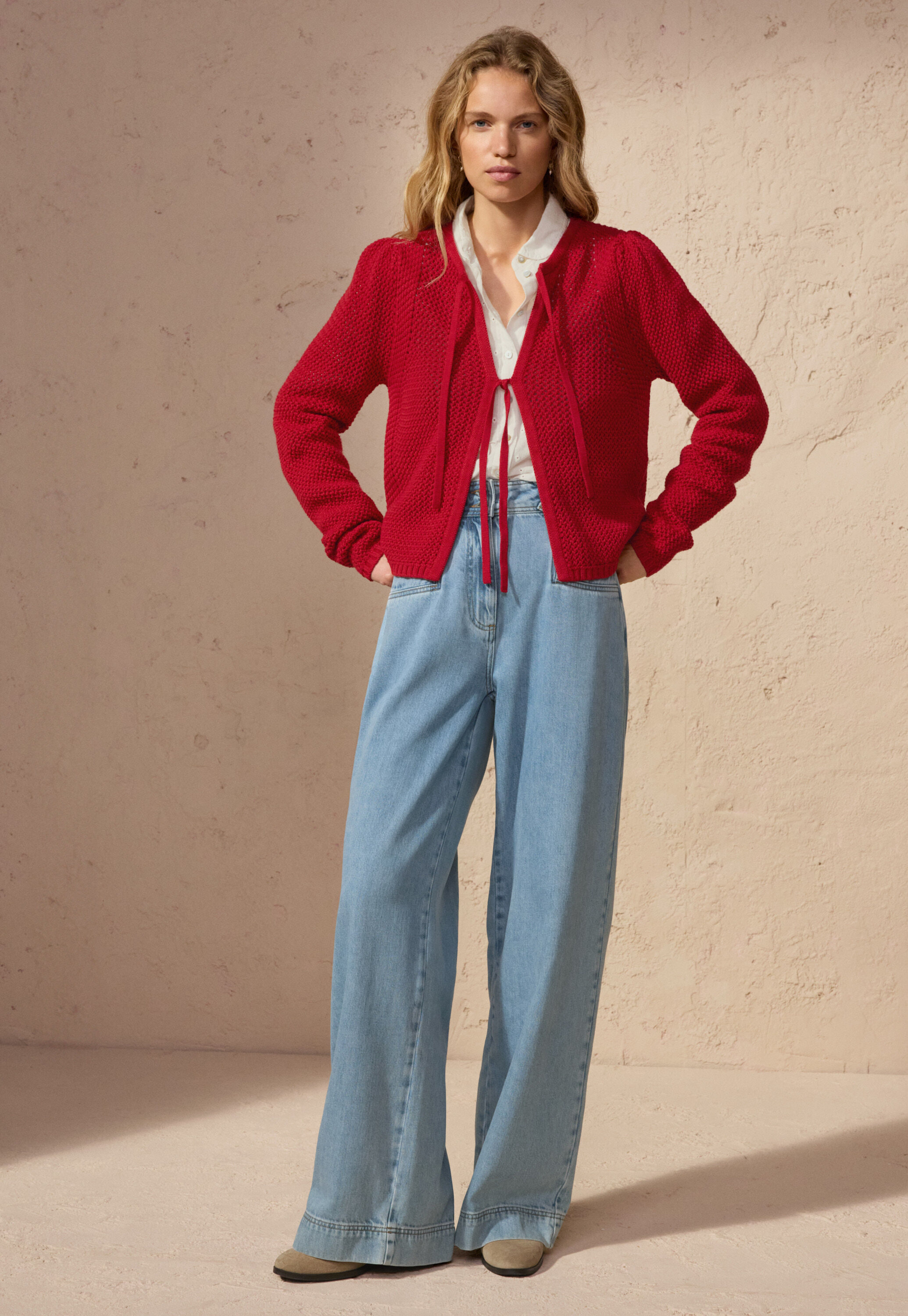Cardigan mit Bindeband