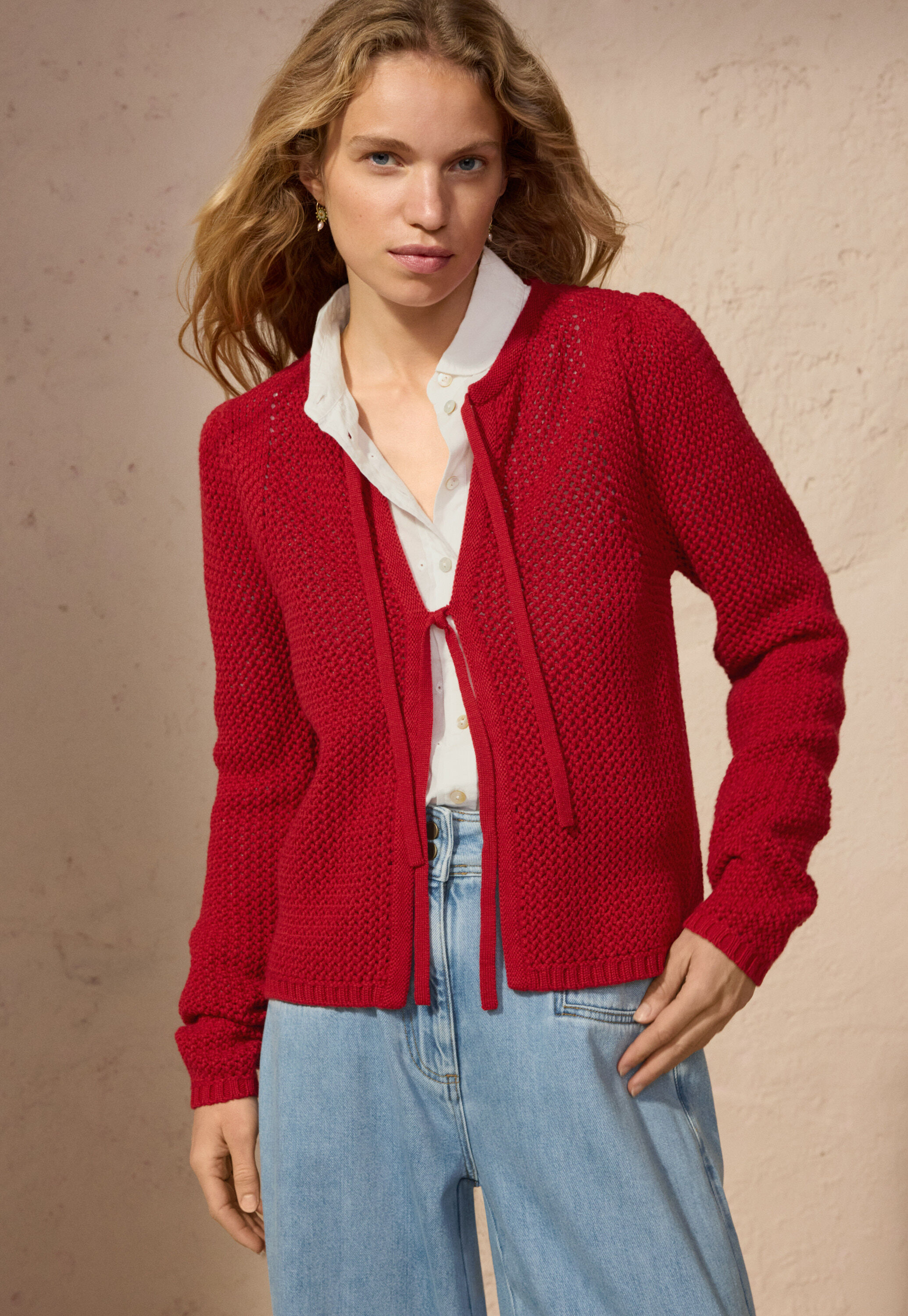 Cardigan mit Bindeband
