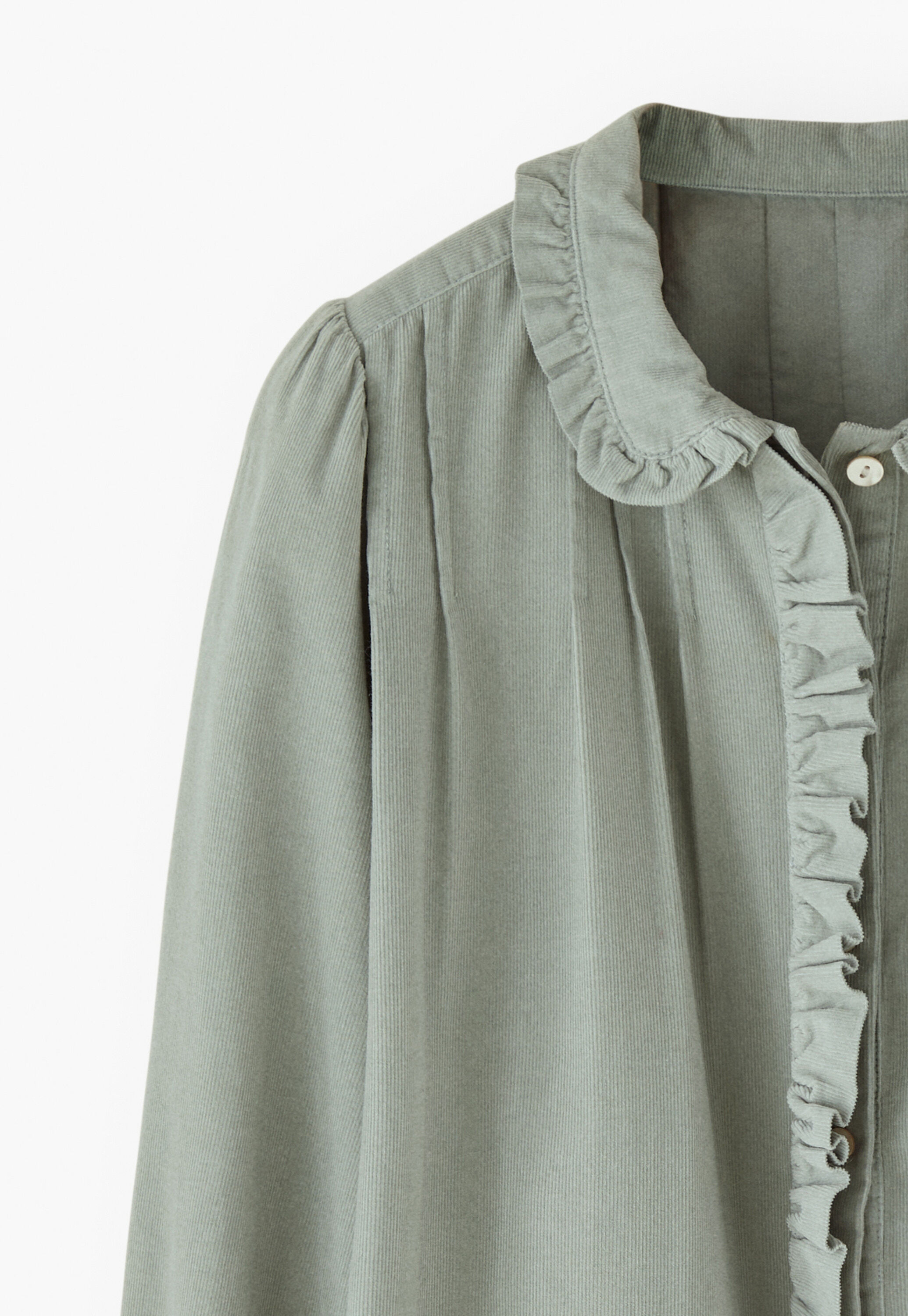 Faltenbluse aus Cord