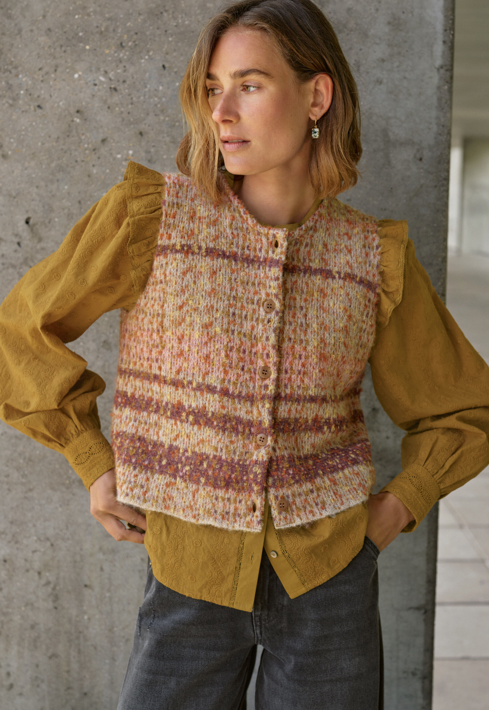 Karo-Strickweste