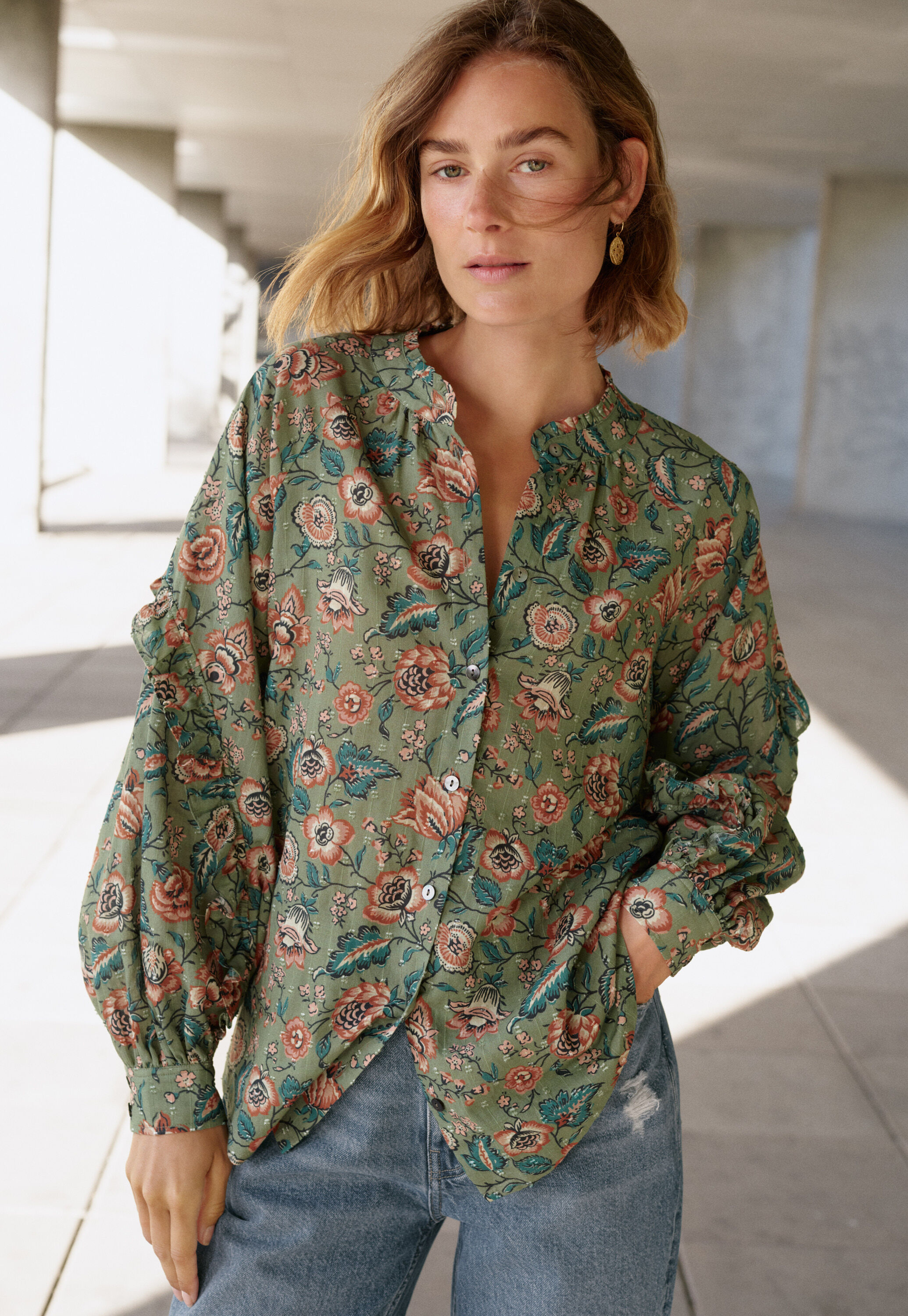 Fil Coup&eacute;-Bluse mit Print