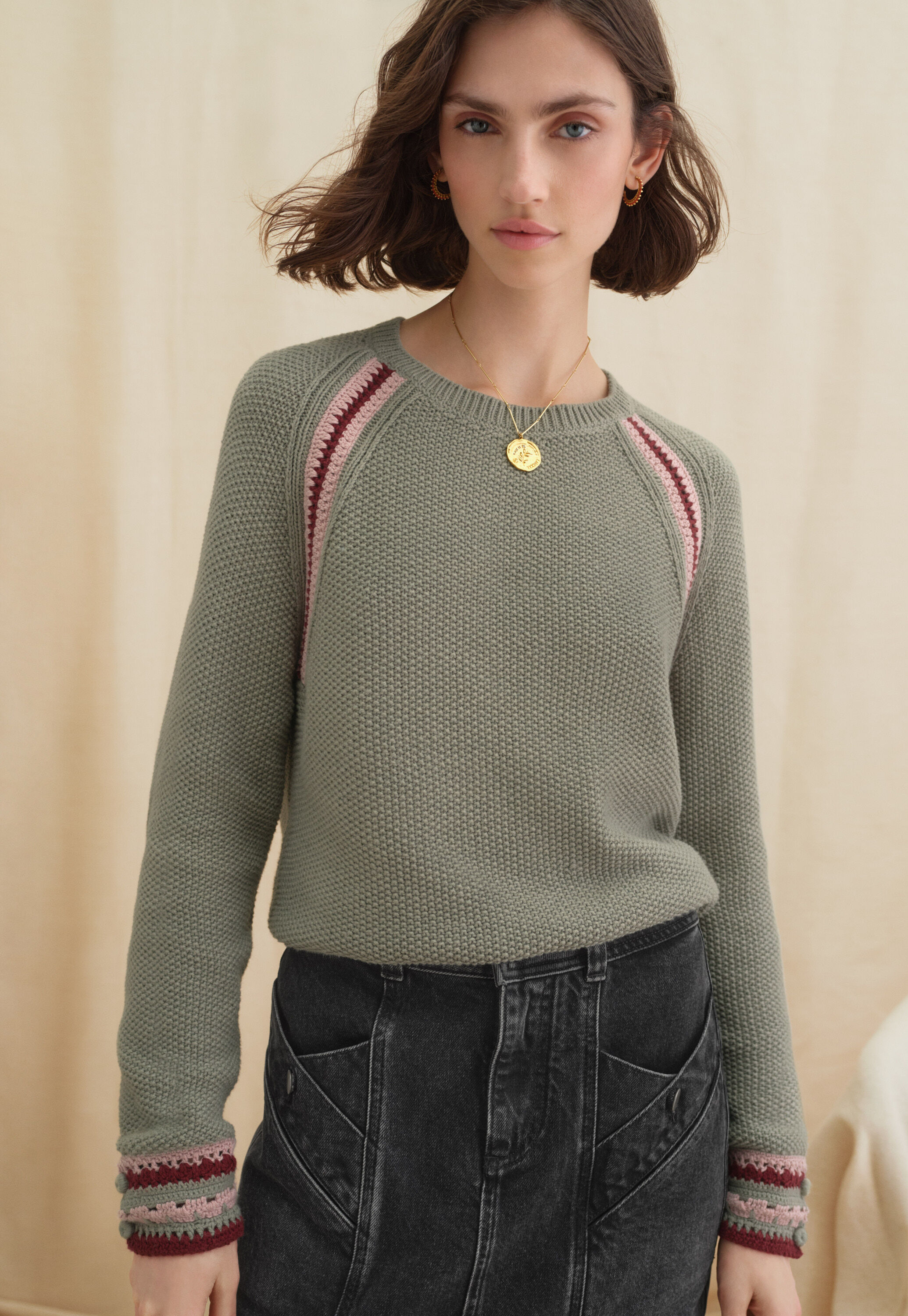 Pullover mit H&auml;keldetails