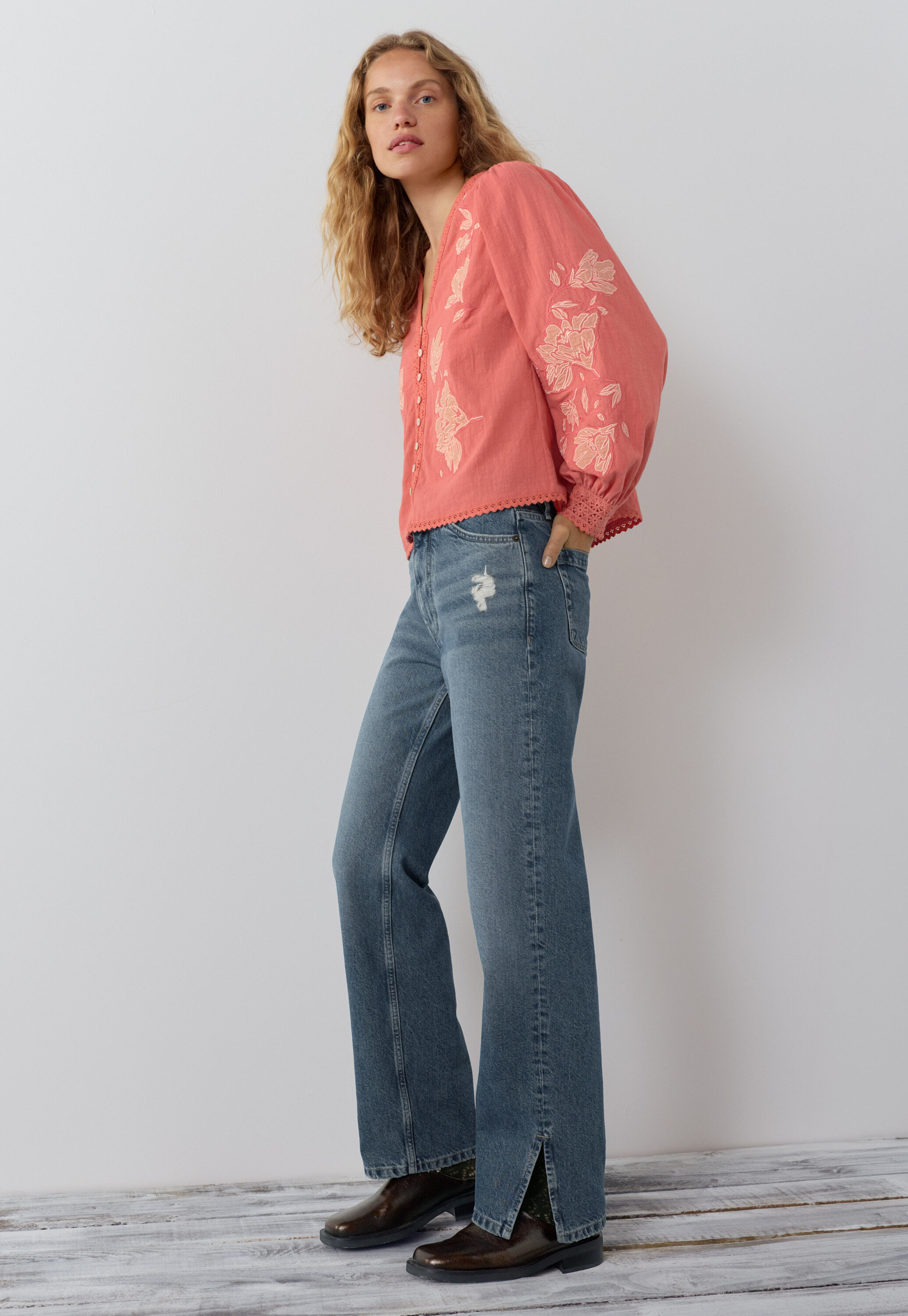 Bluse mit Applikationen