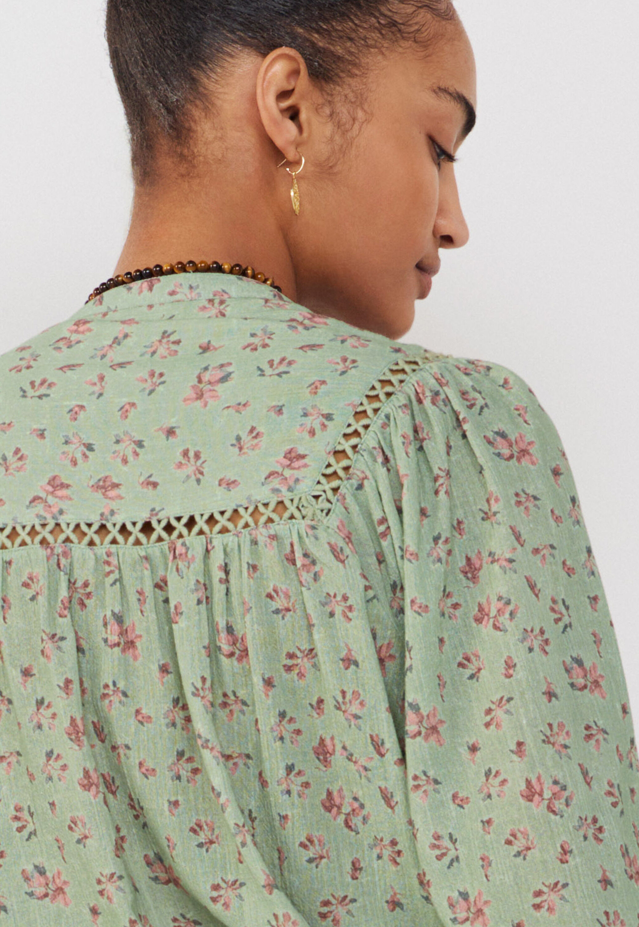 Gaze-Bluse mit Print