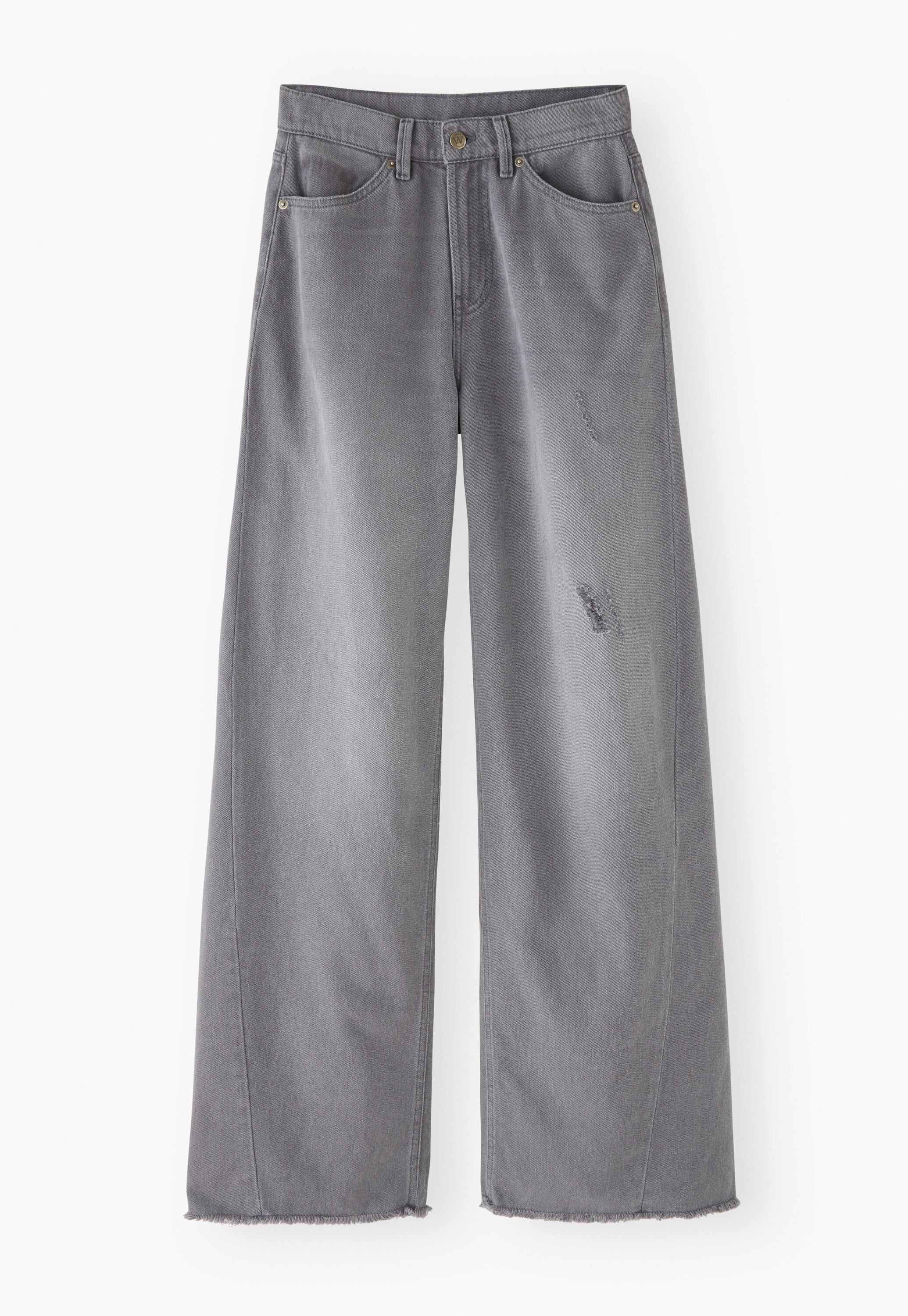 Mittelhoch taillierte Jeans mit weitem Bein