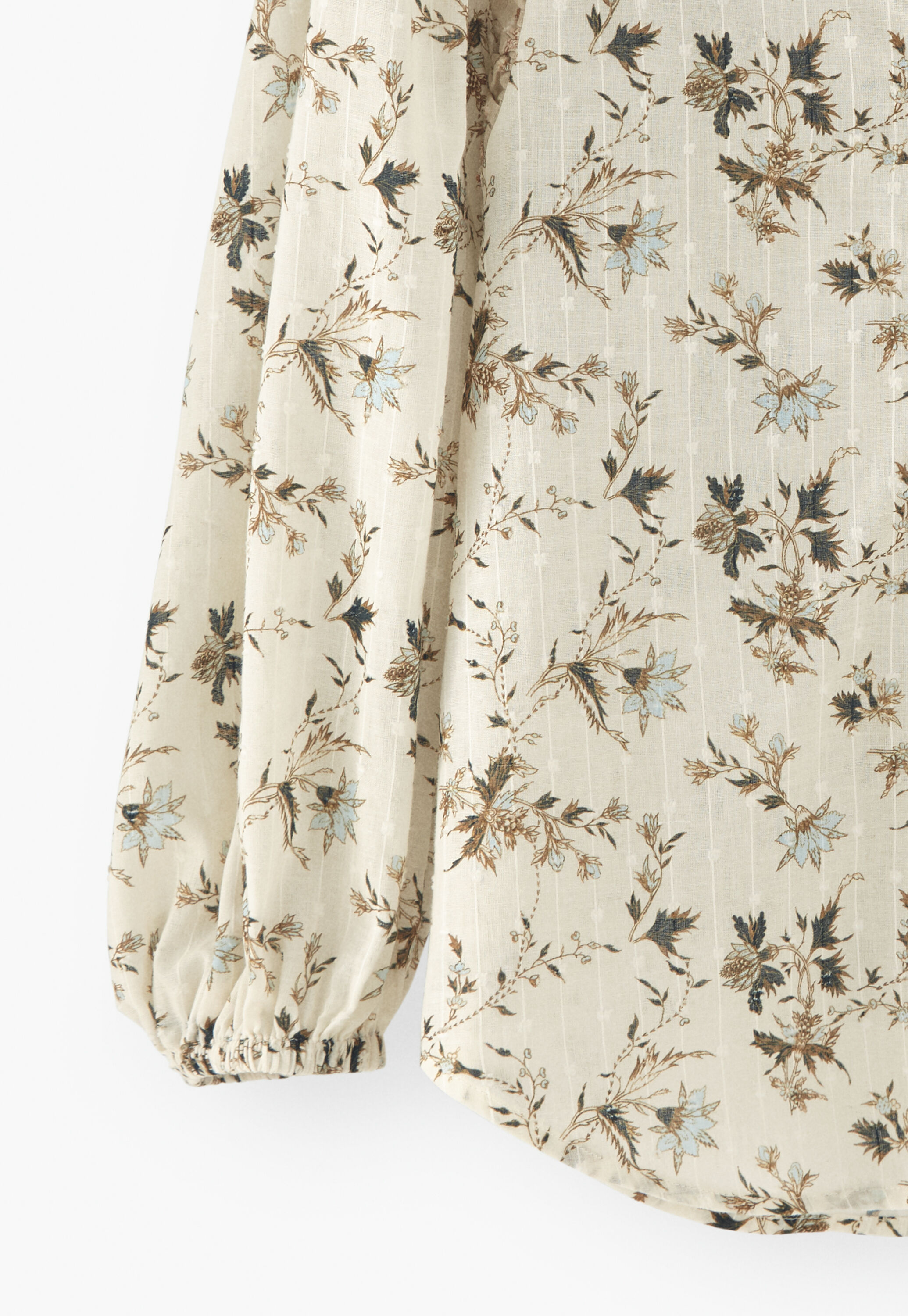 Bedruckte Bluse mit hohem Halsausschnitt