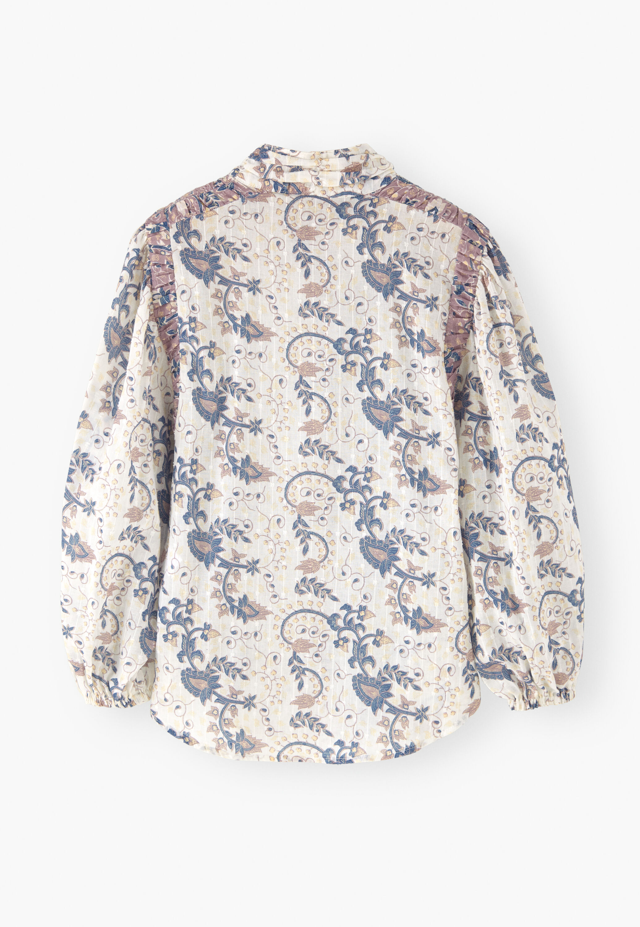 Bedruckte Bluse mit hohem Halsausschnitt