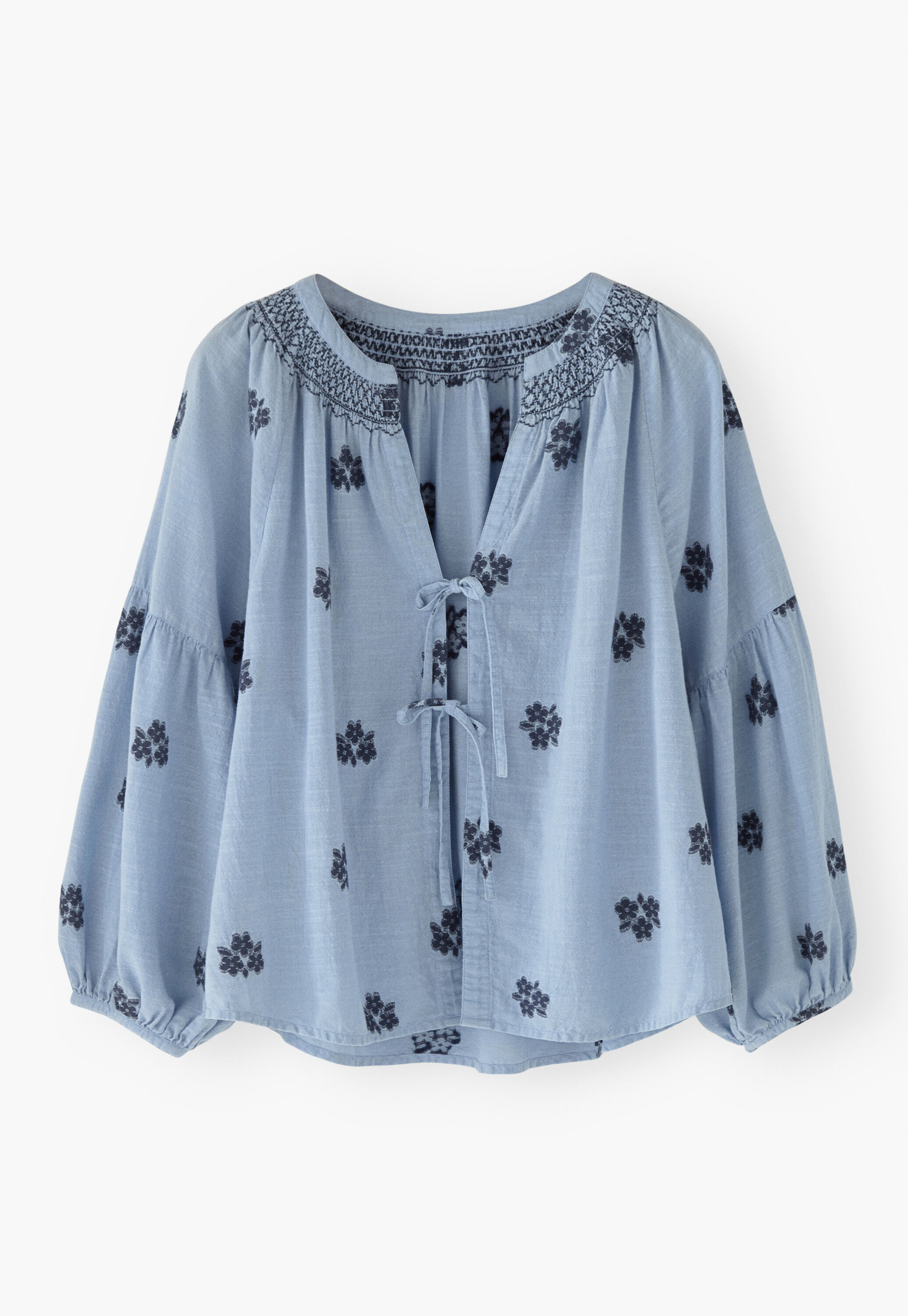 Bluse aus geklipptem Jacquard