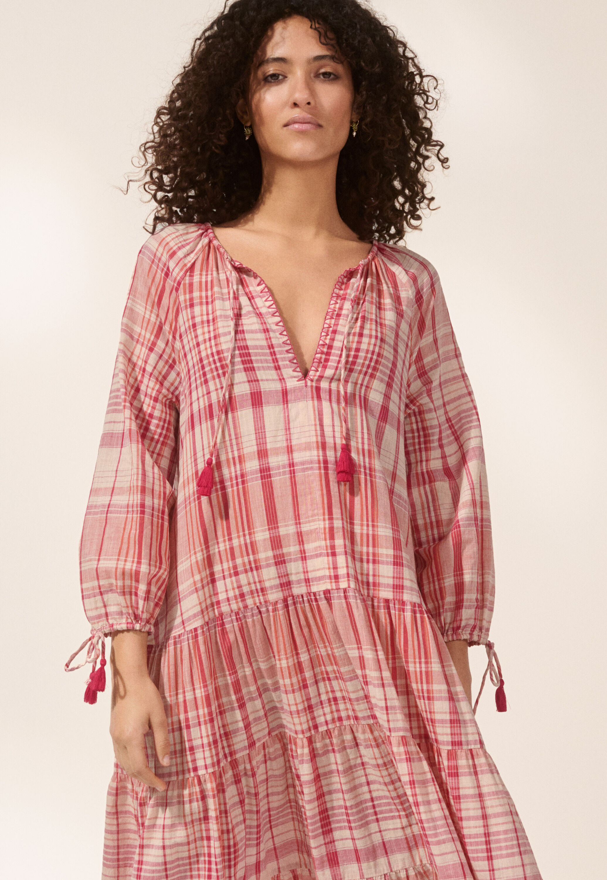 Kariertes Maxikleid