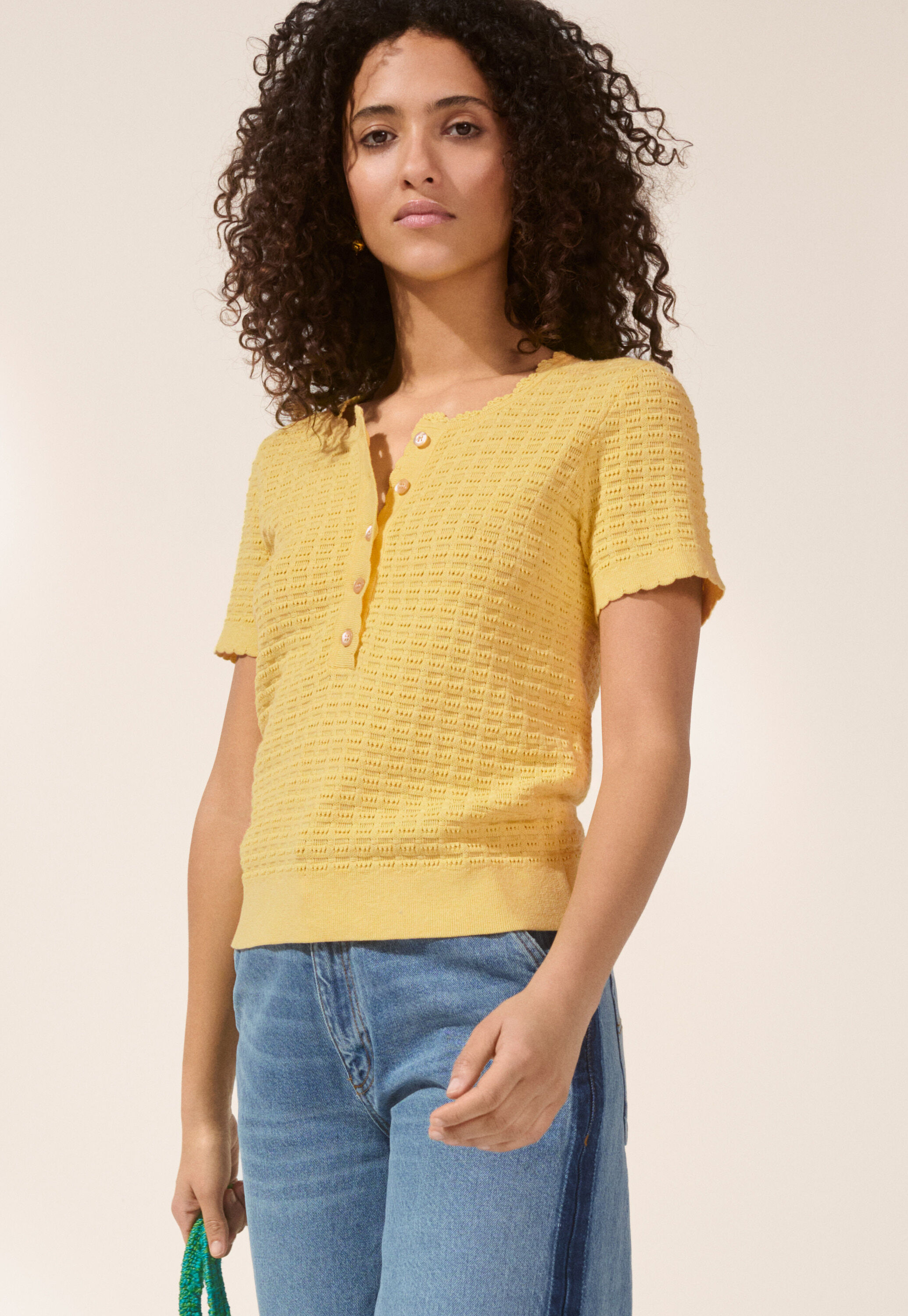 T-Shirt mit Maschendetails
