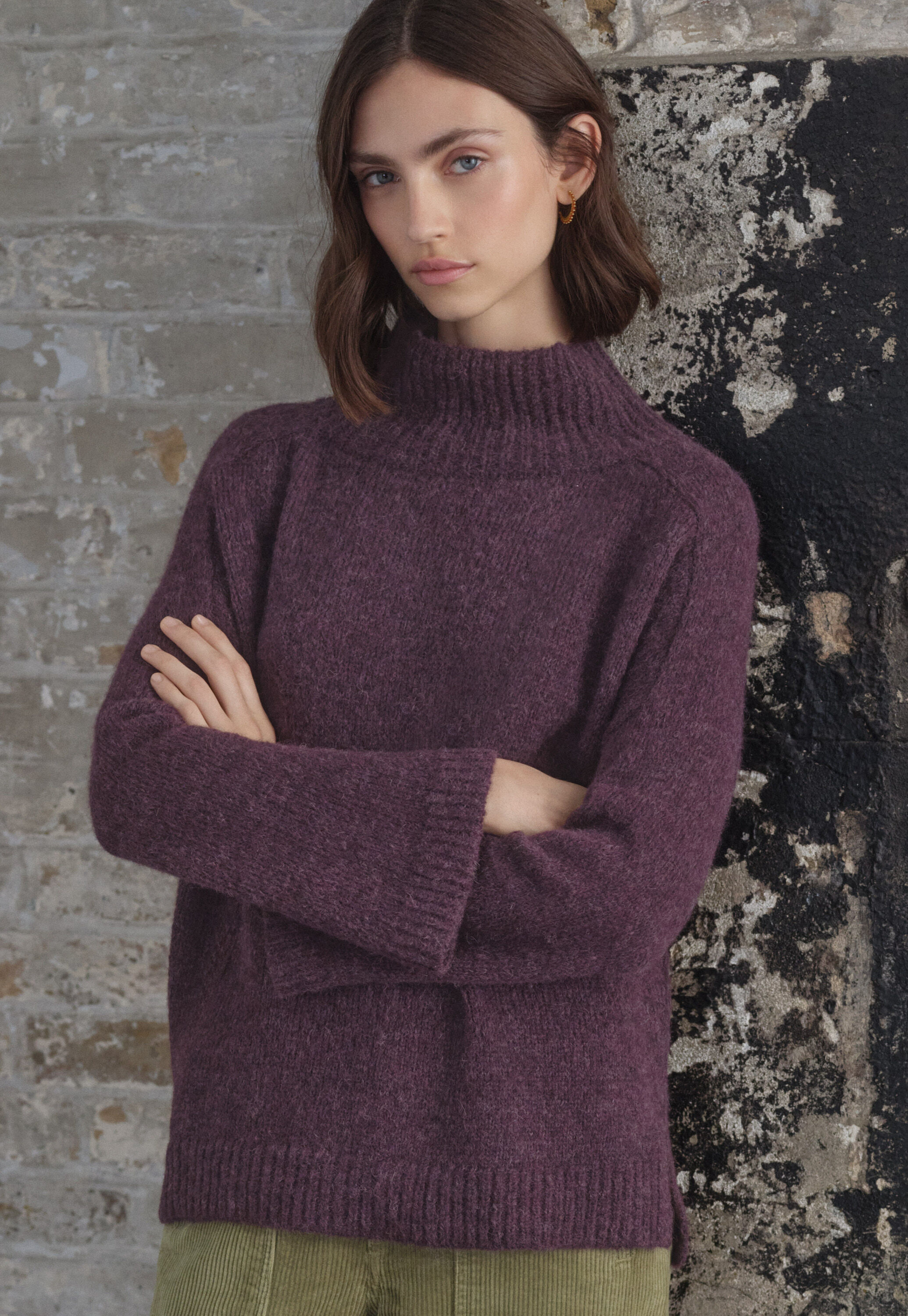 Pullover mit hohem Kragen