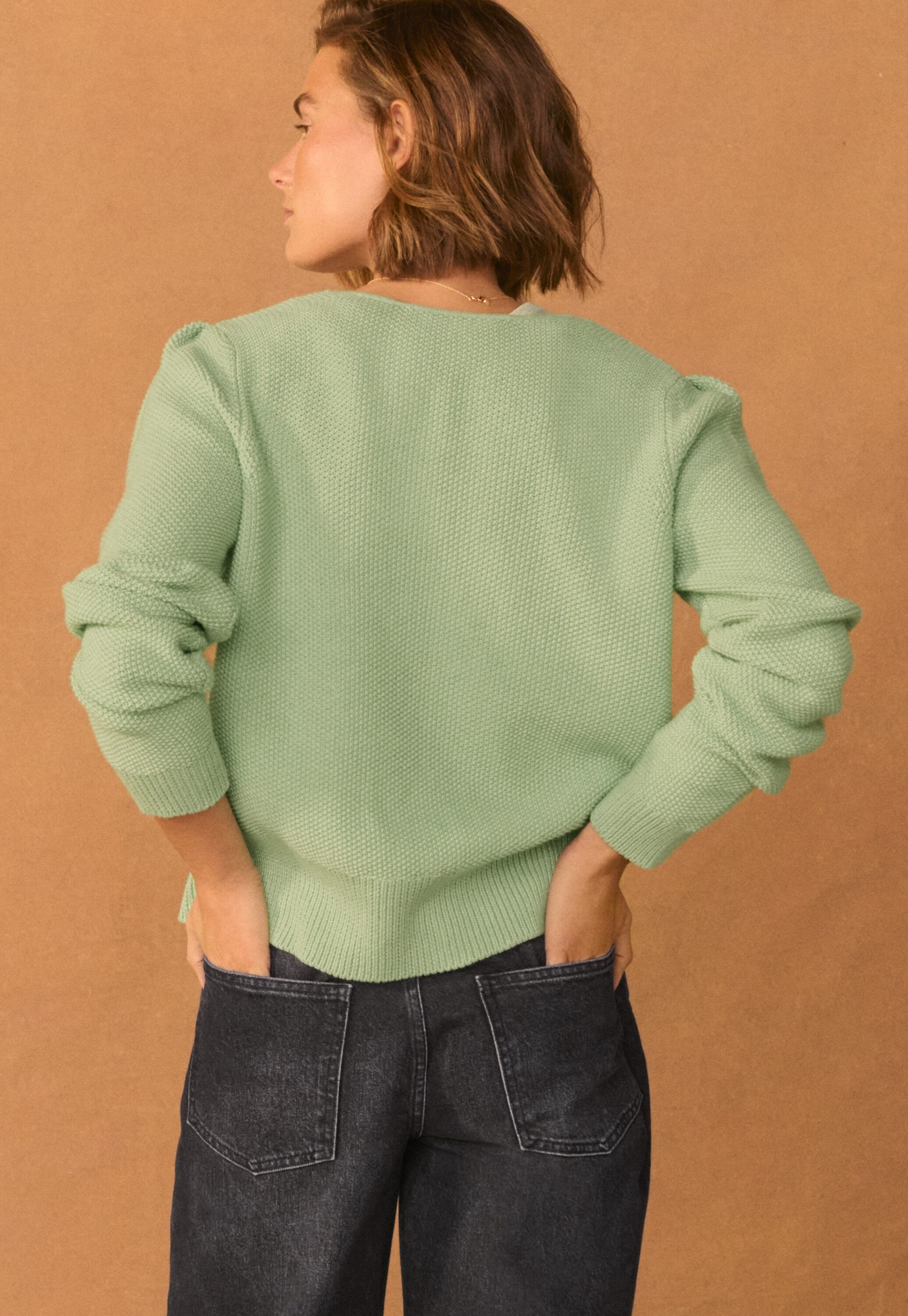 Cardigan im Perlmuster