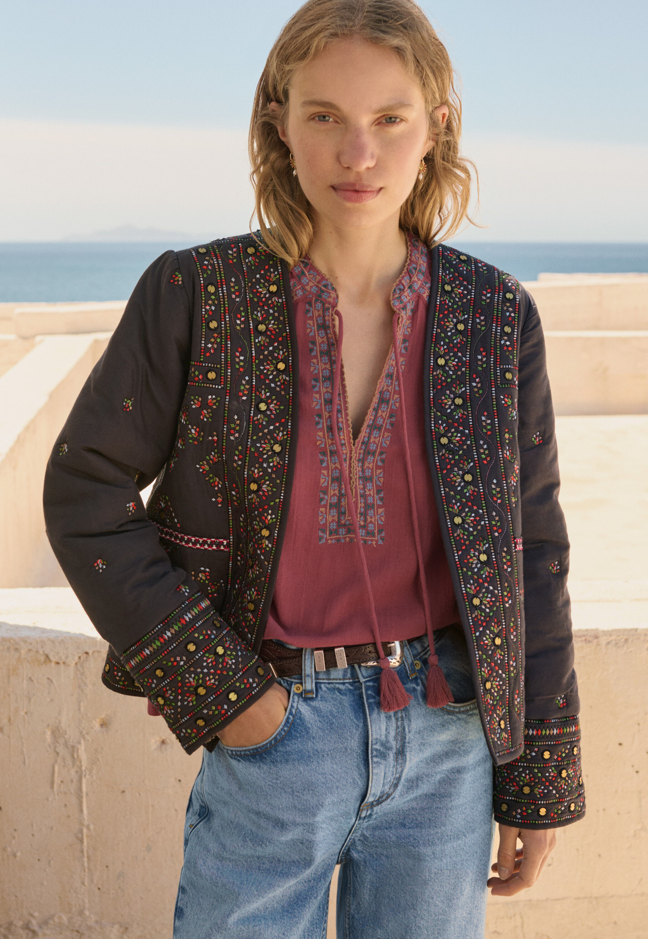 Bestickte Bluse