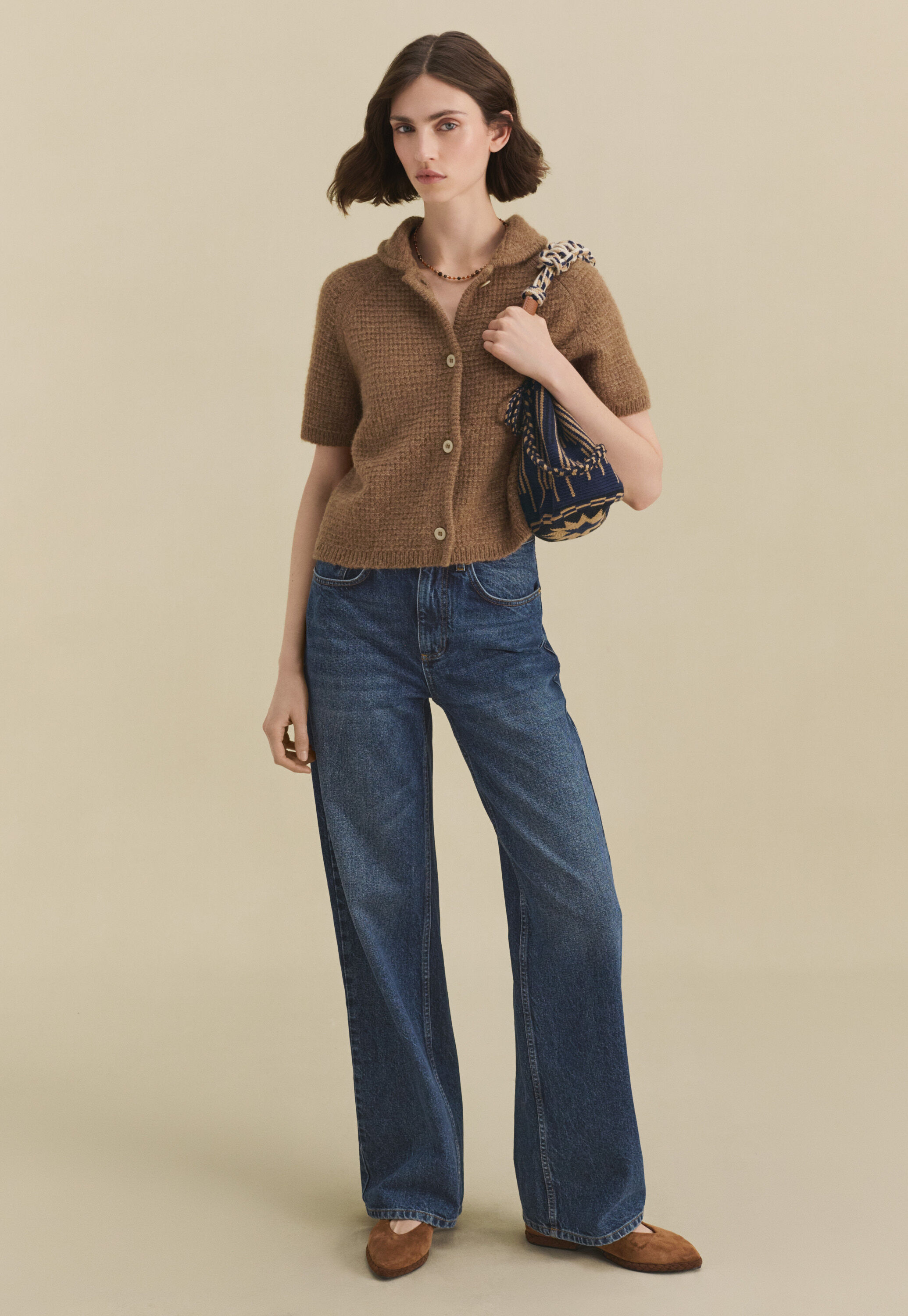 Cardigan mit Waffelmuster