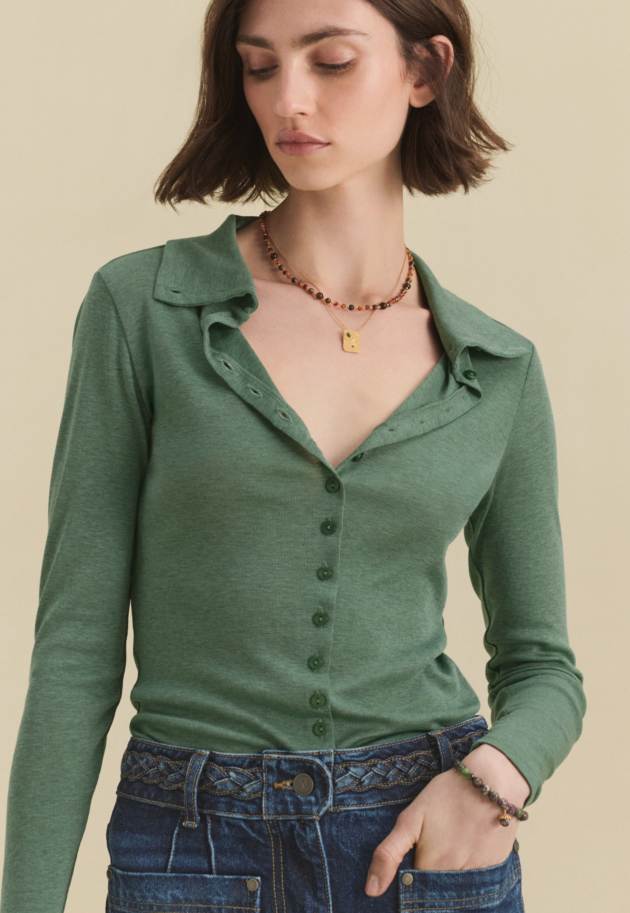 Bluse mit Biesen