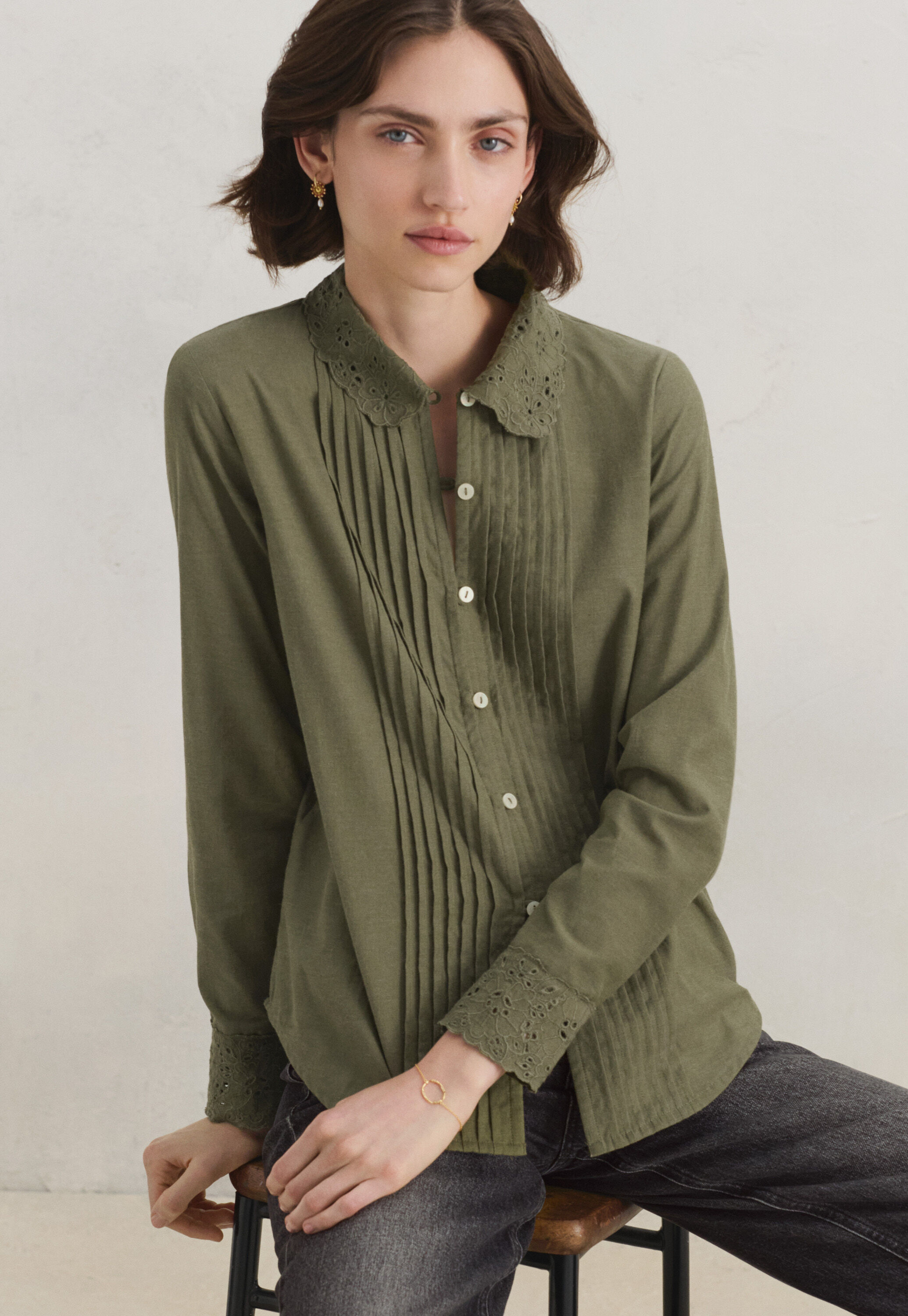 Bluse mit Biesen