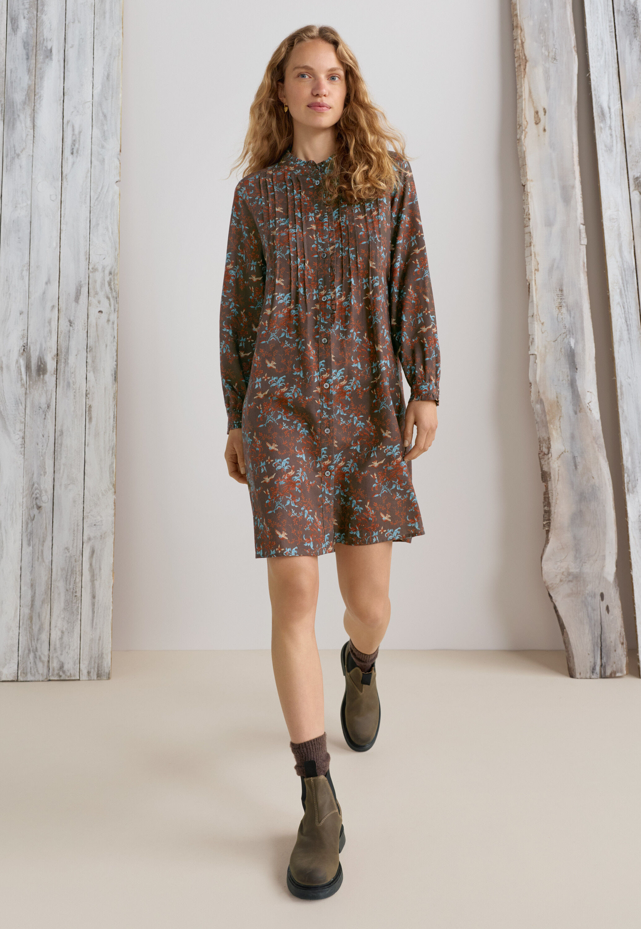 Bedrucktes Hemdblusenkleid
