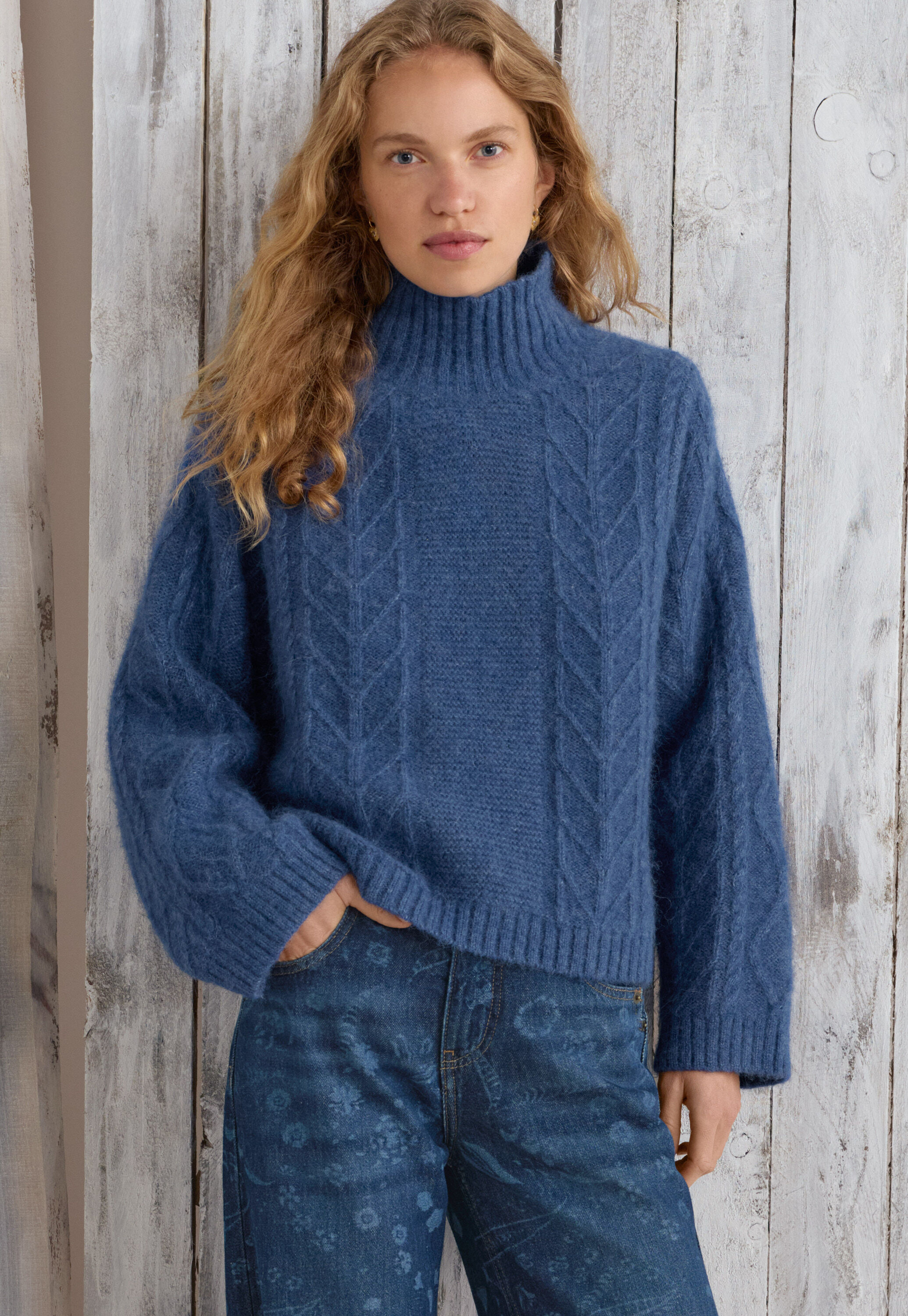 Zopfmuster-Pullover