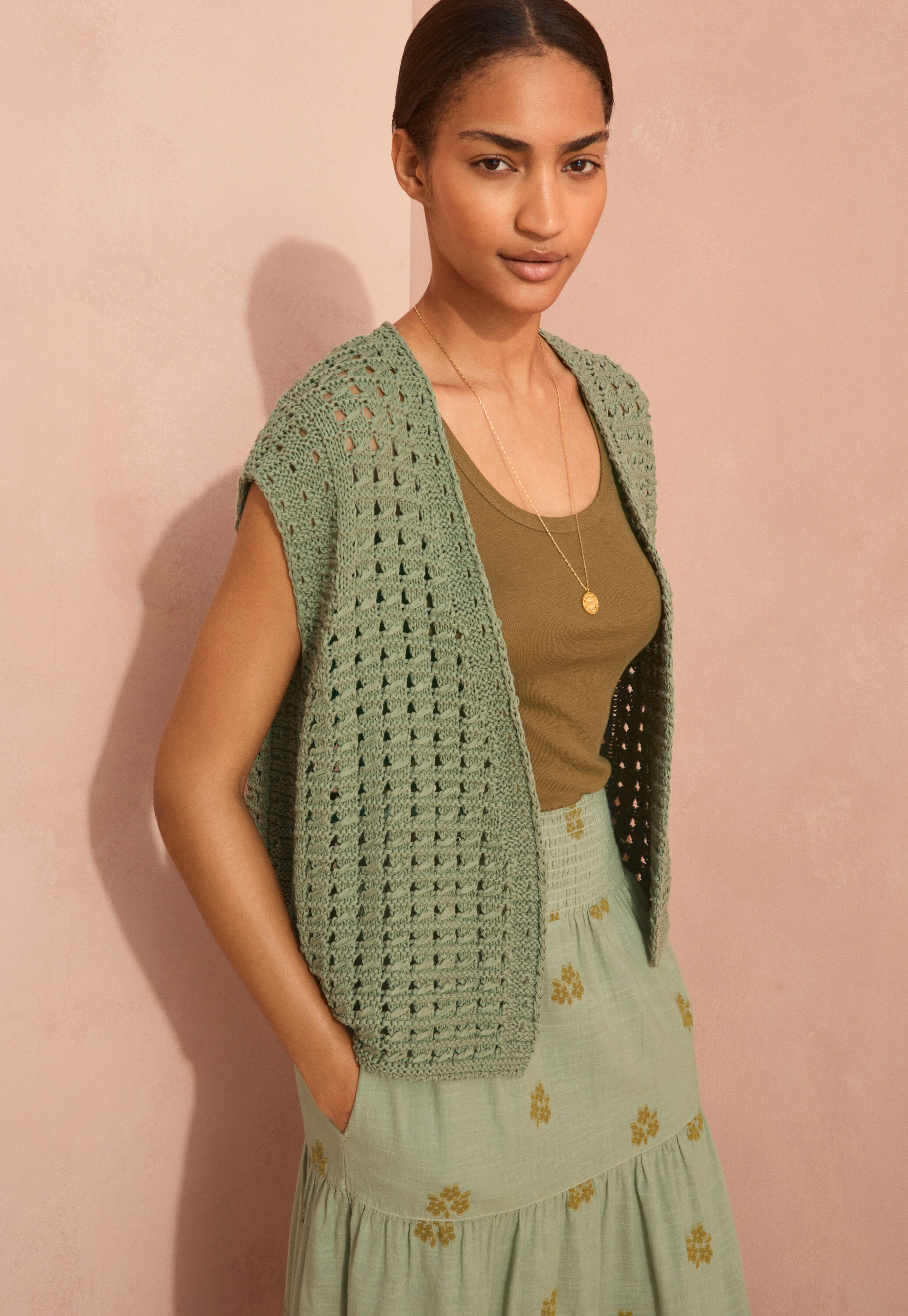 H&auml;kelmuster-Weste