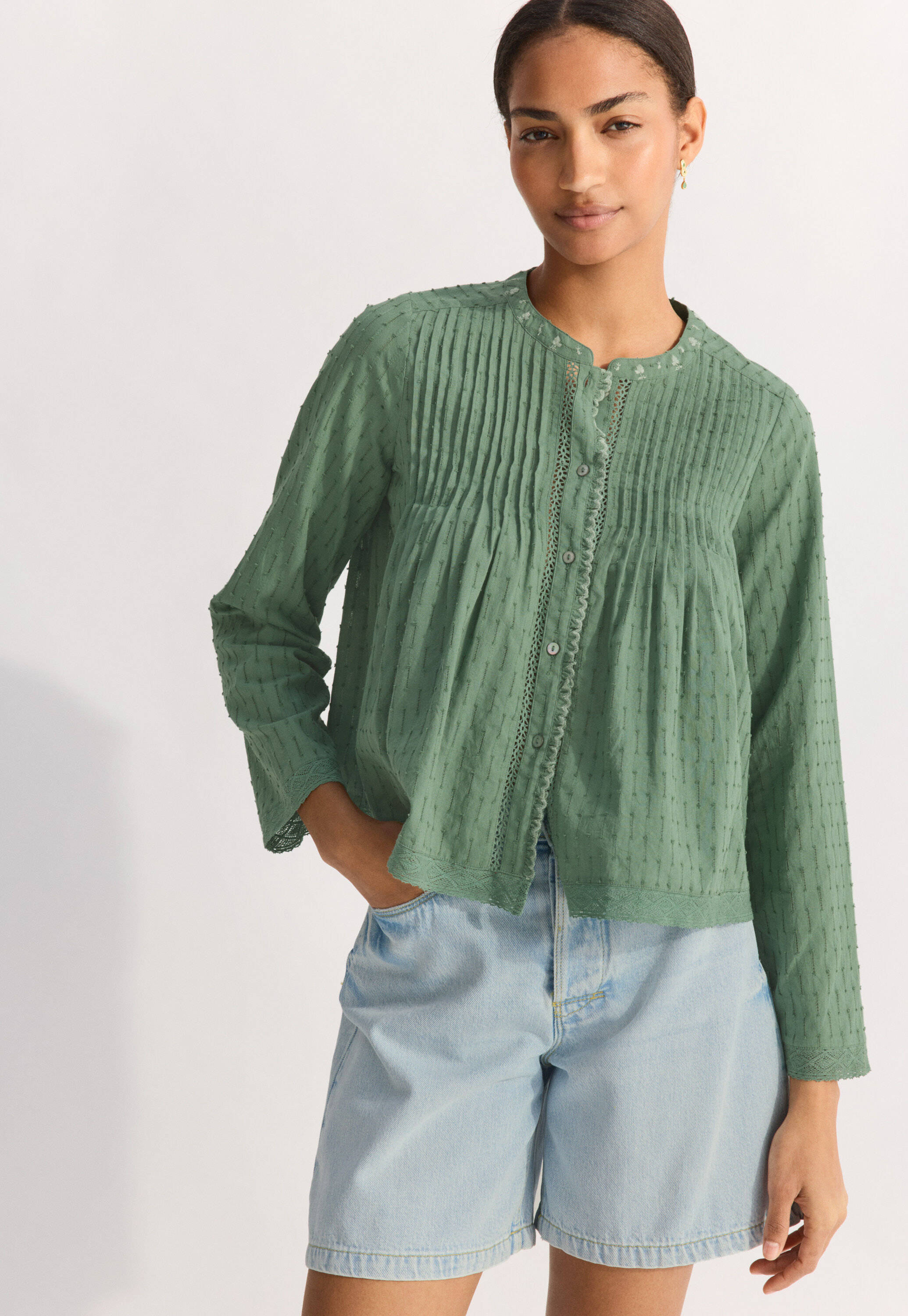 Gesmokte Bluse