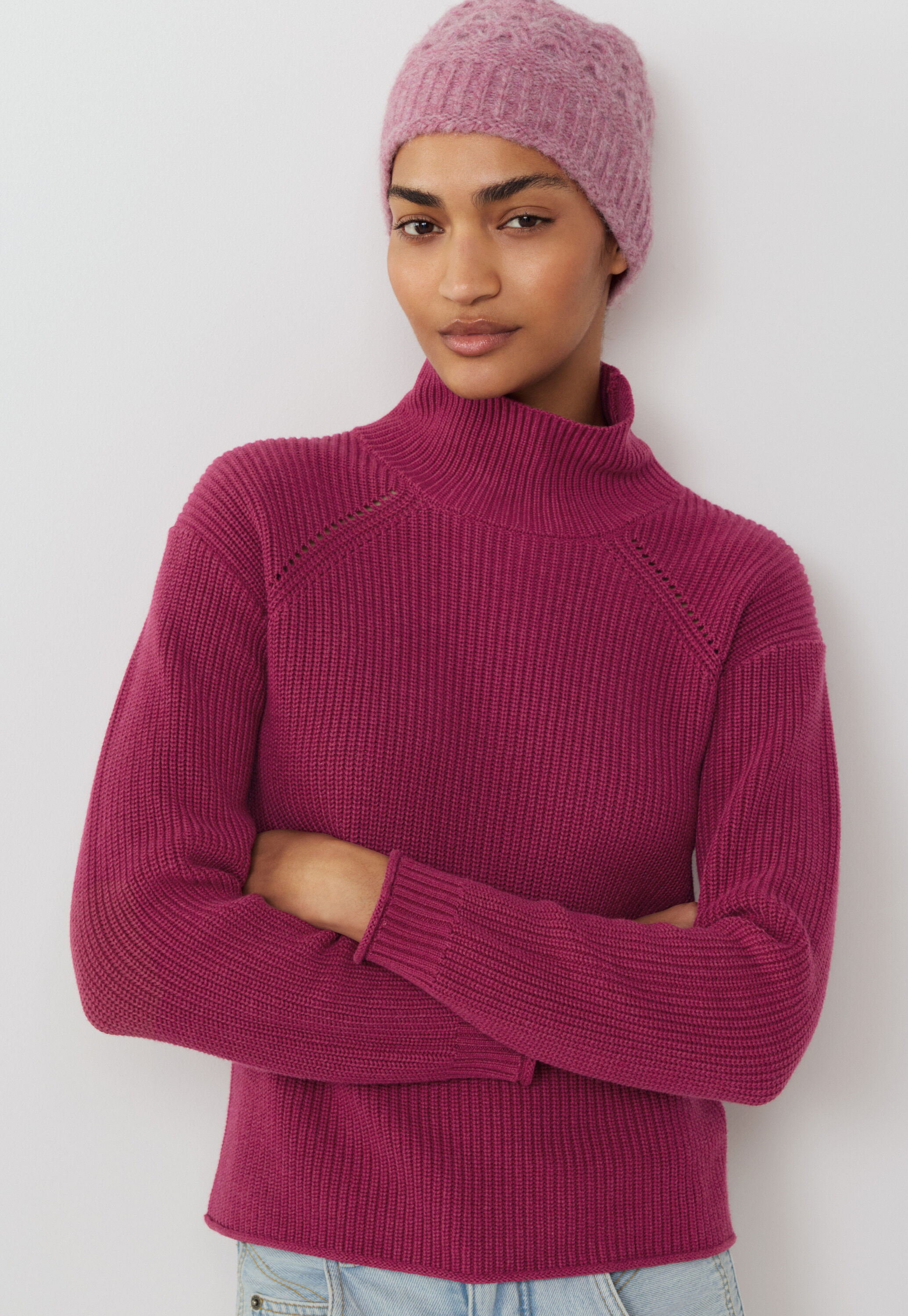 Gerippter Rollkragenpullover