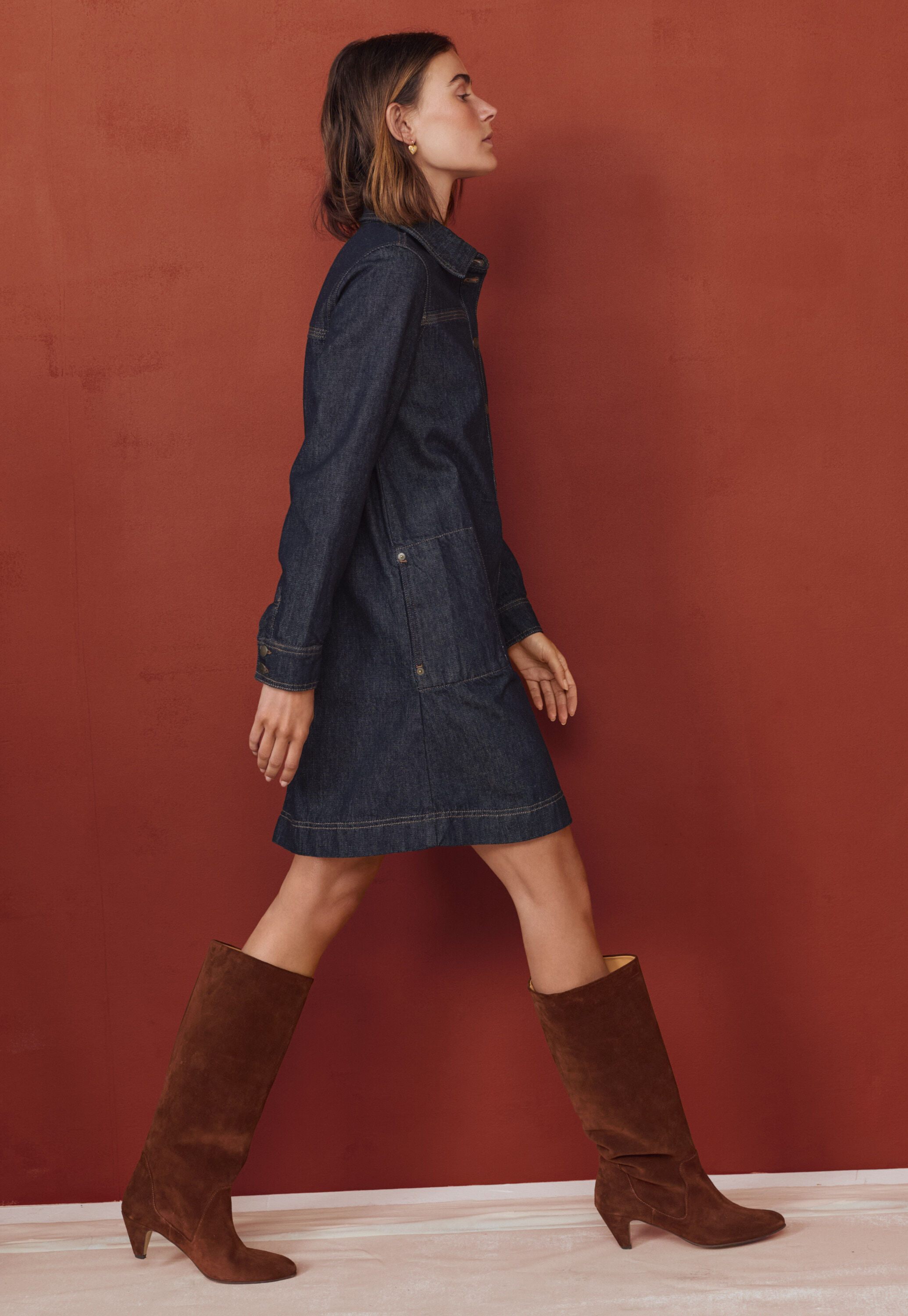 Denim-Kleid in A-Linie