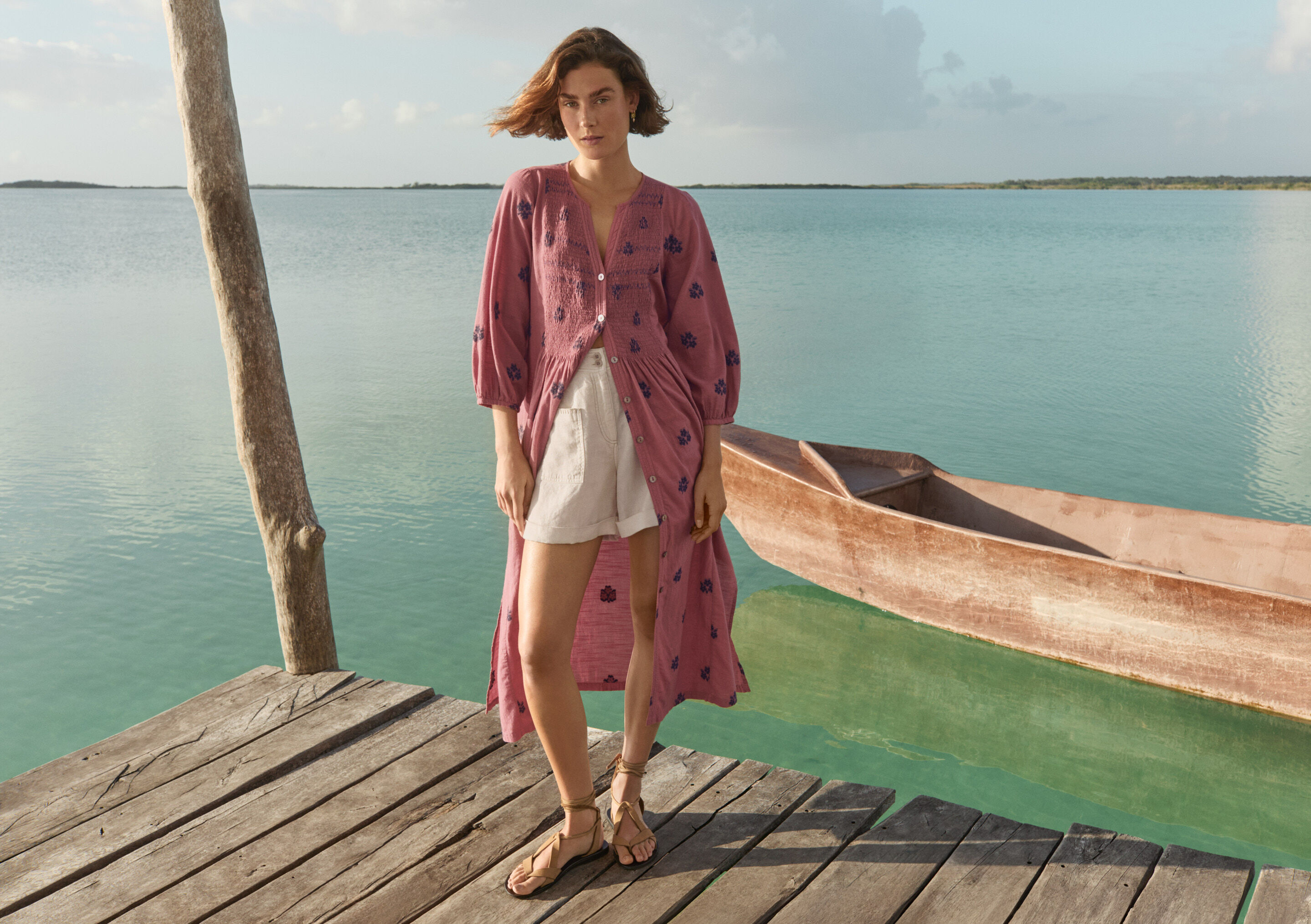 Kleid aus geklipptem Jacquard