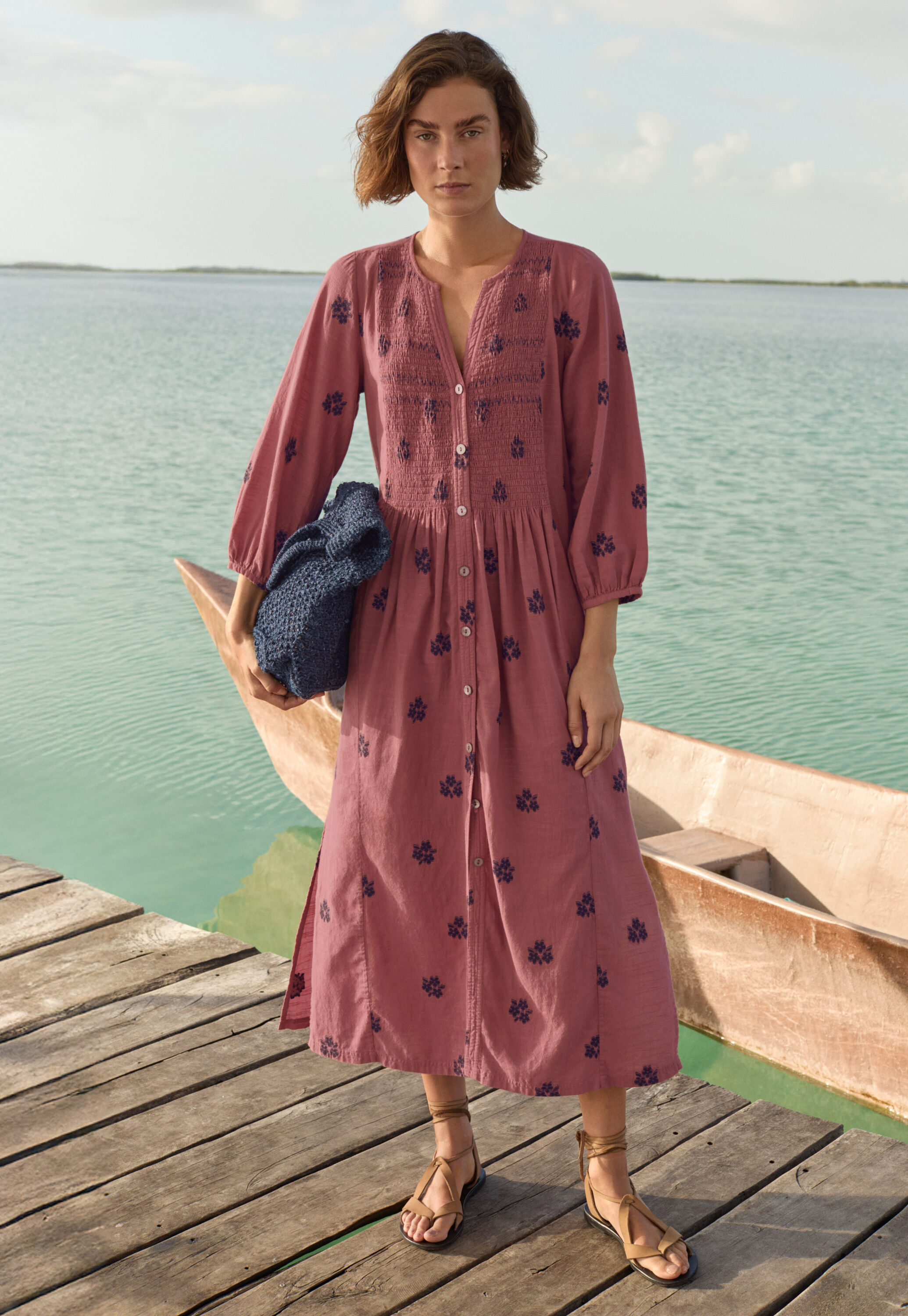 Kleid aus geklipptem Jacquard