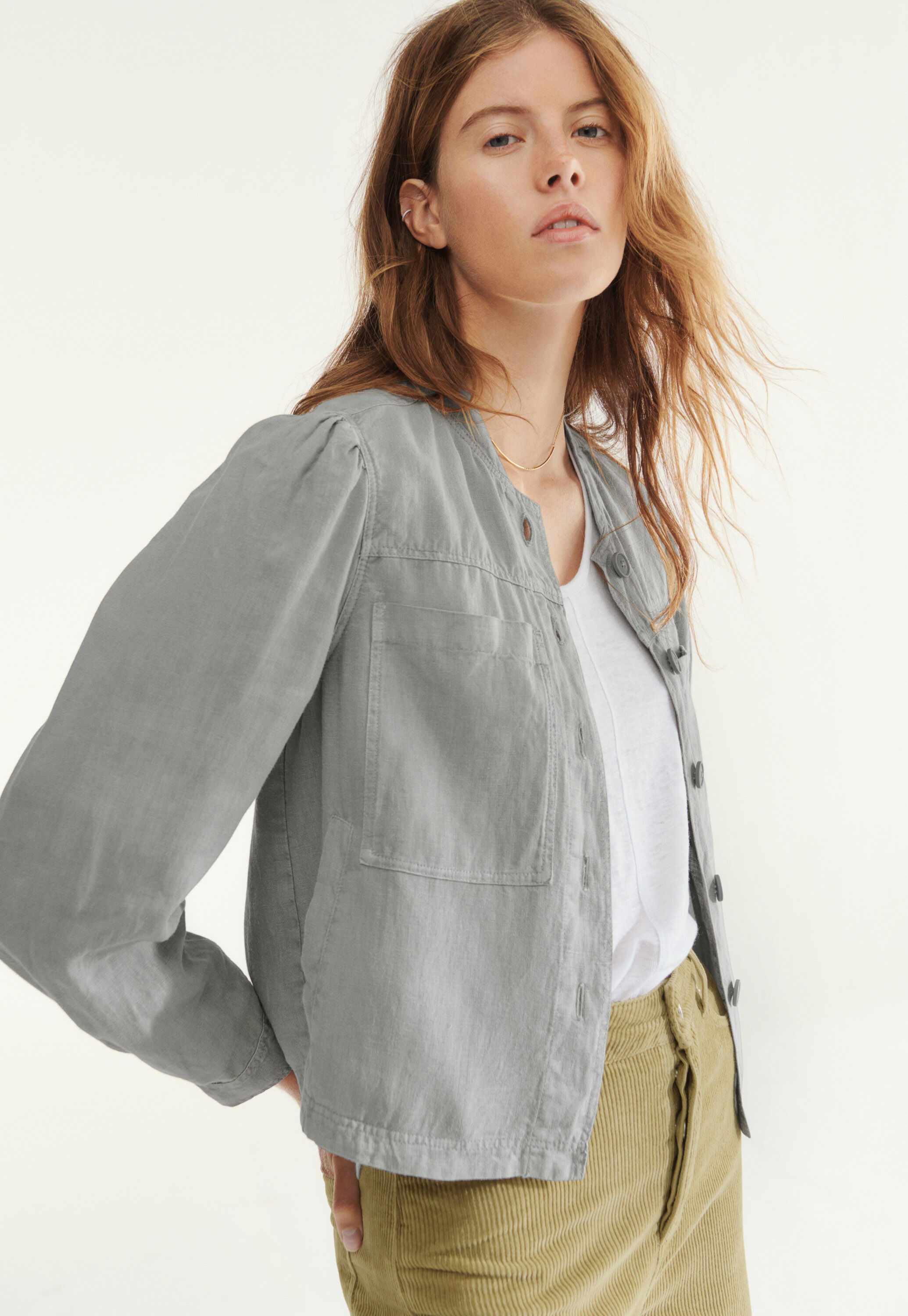 Jacke mit gerafften &Auml;rmeln