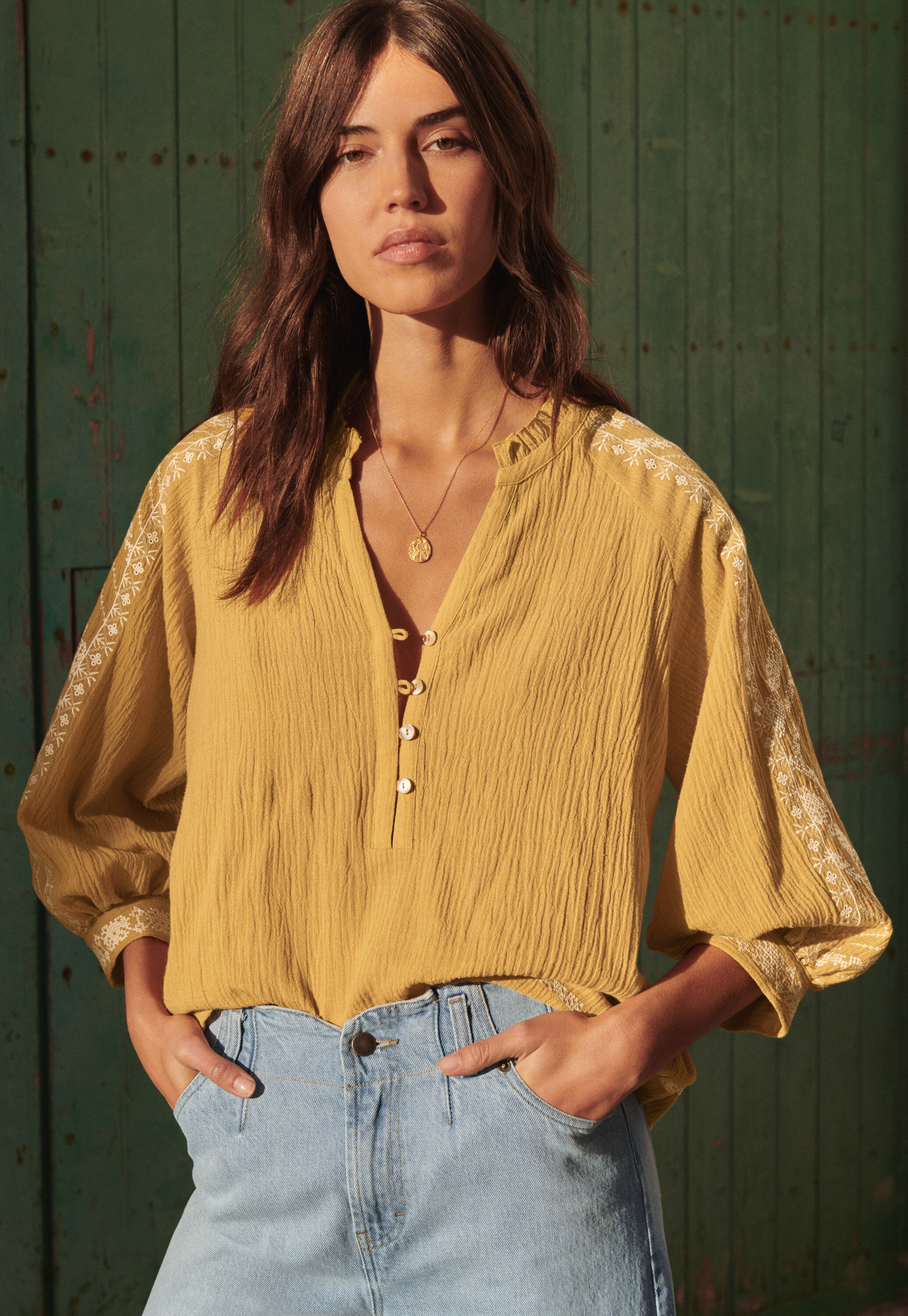 Bestickte Bluse