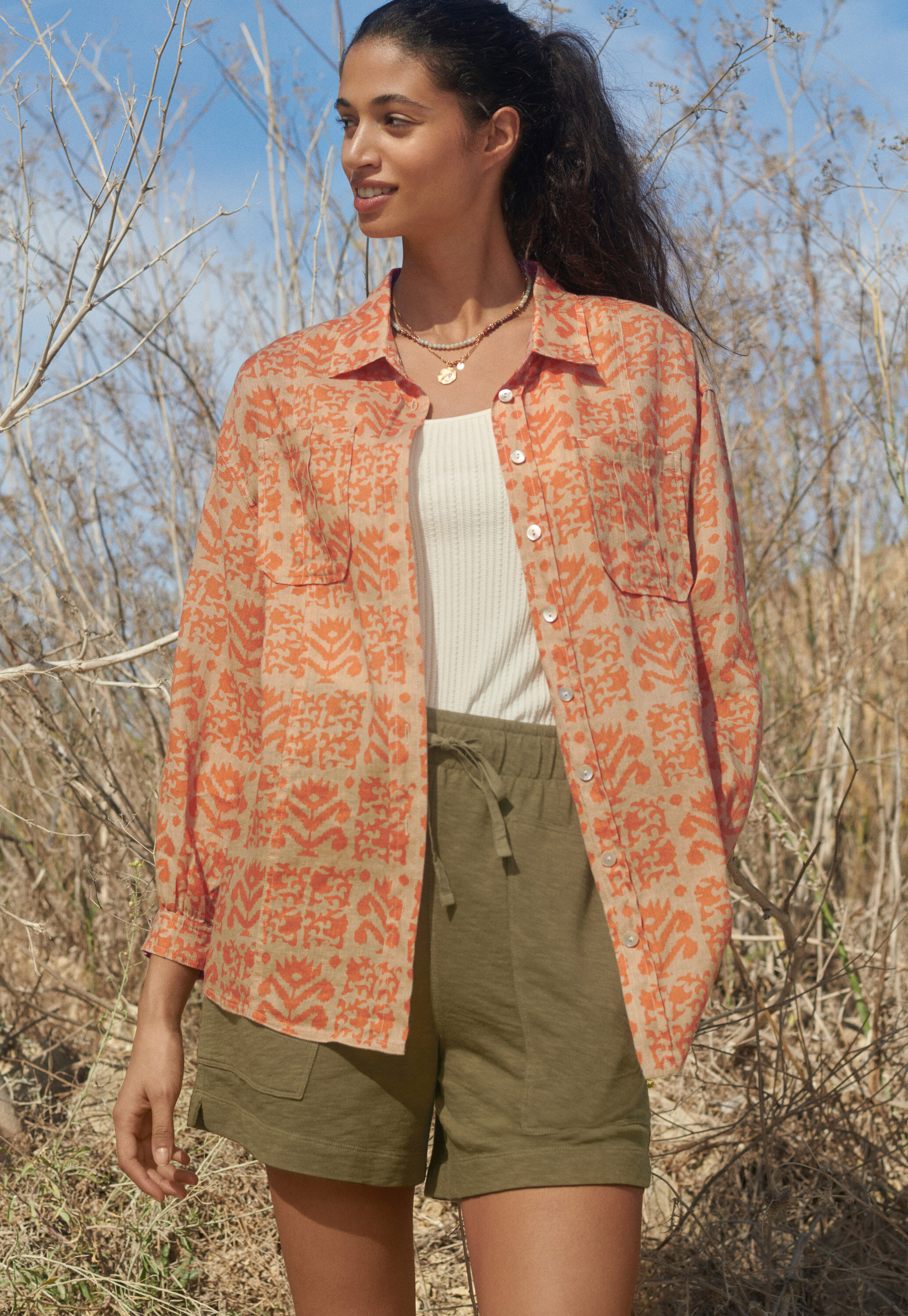 Bedruckte Oversize-Bluse