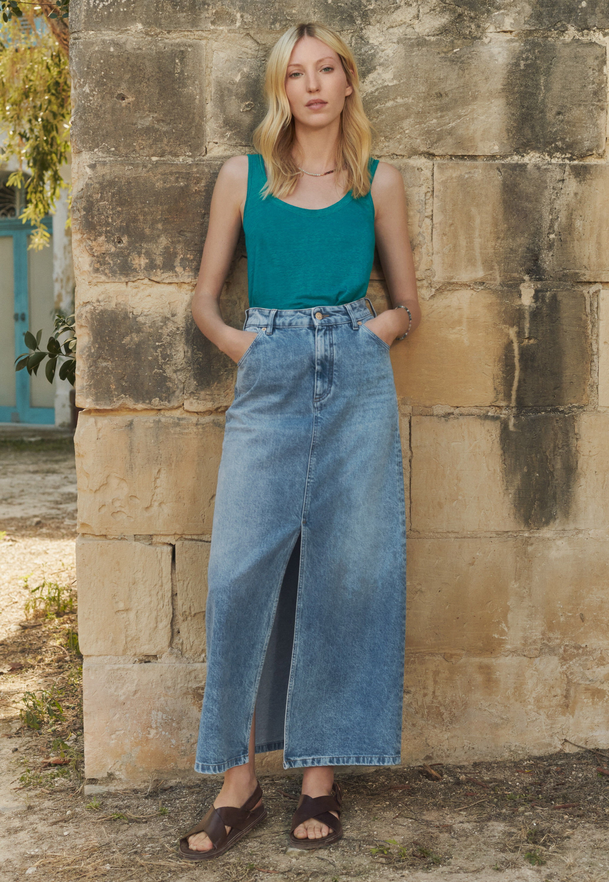 Maxirock aus Denim