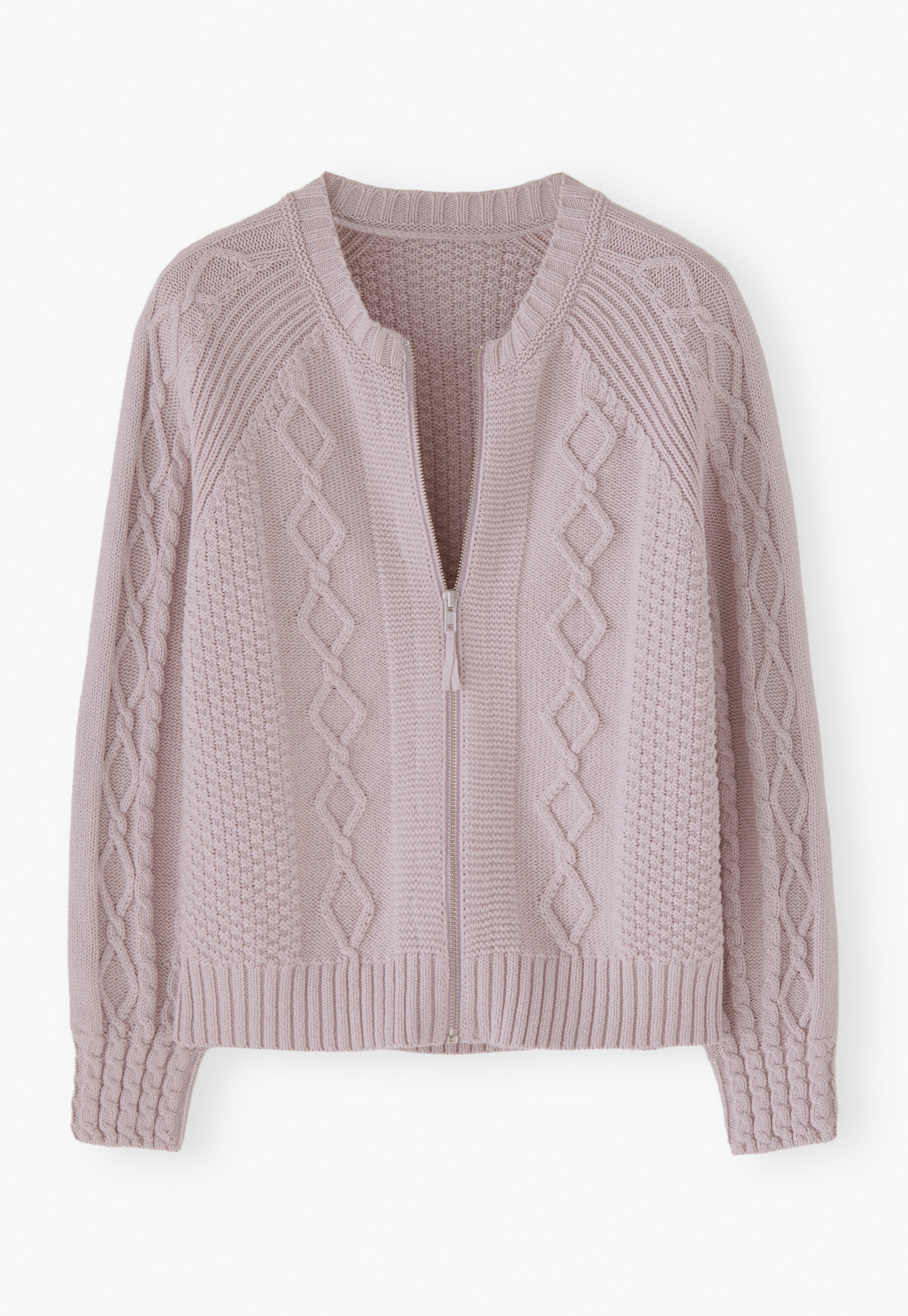 Cardigan mit Zopfmuster