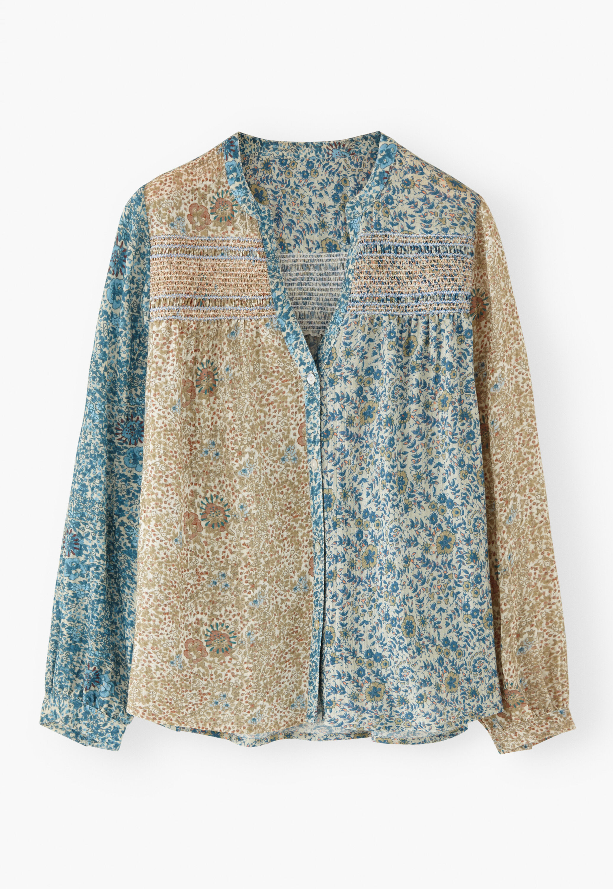 Print-Bluse mit Kr&auml;uselungen