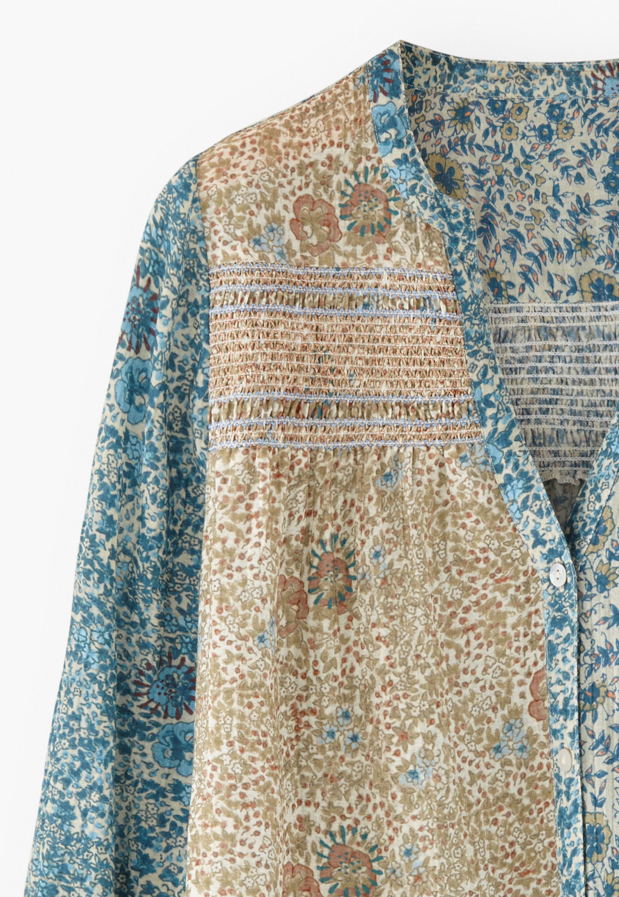 Print-Bluse mit Kr&auml;uselungen