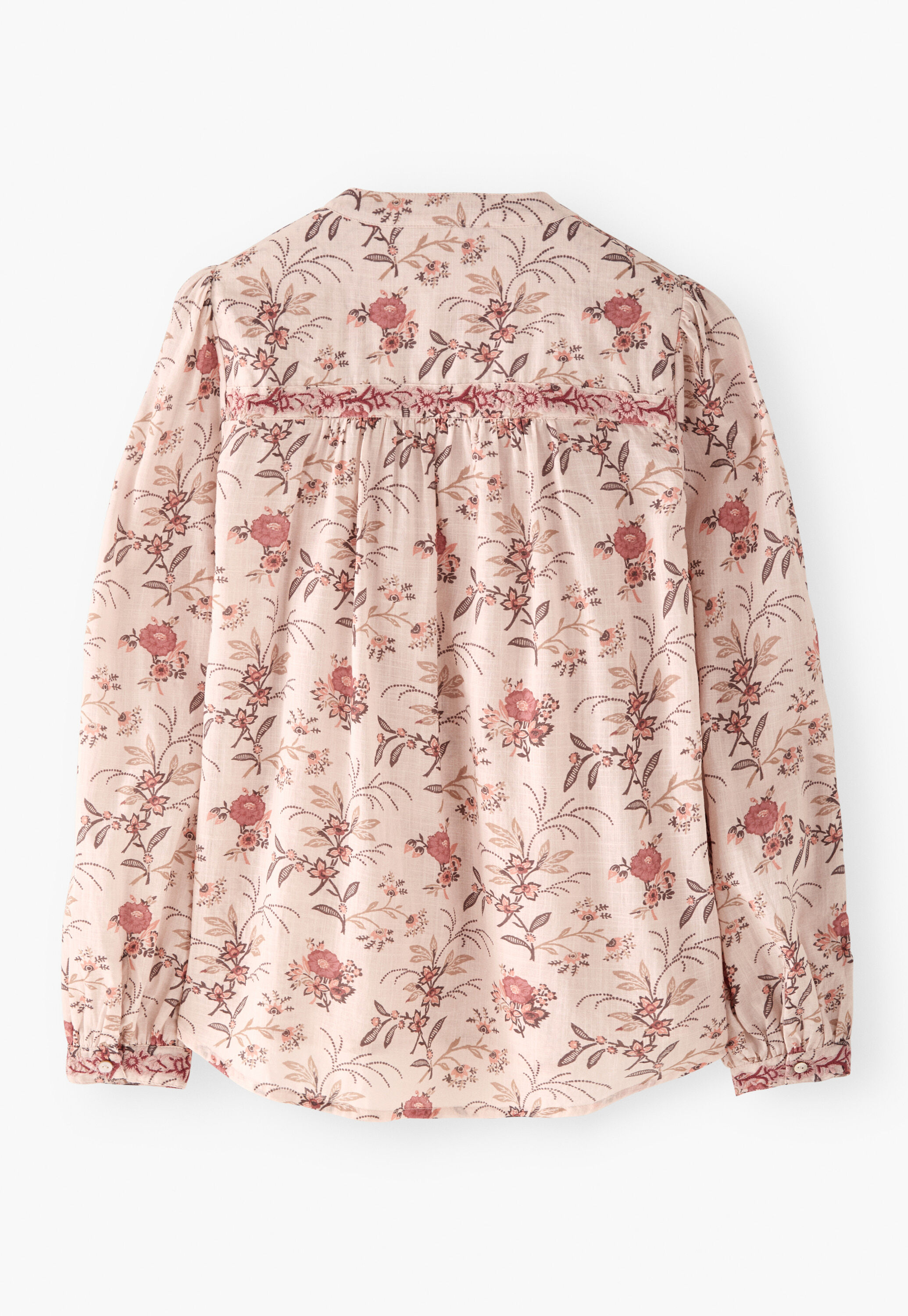 Bestickte Bluse mit Print