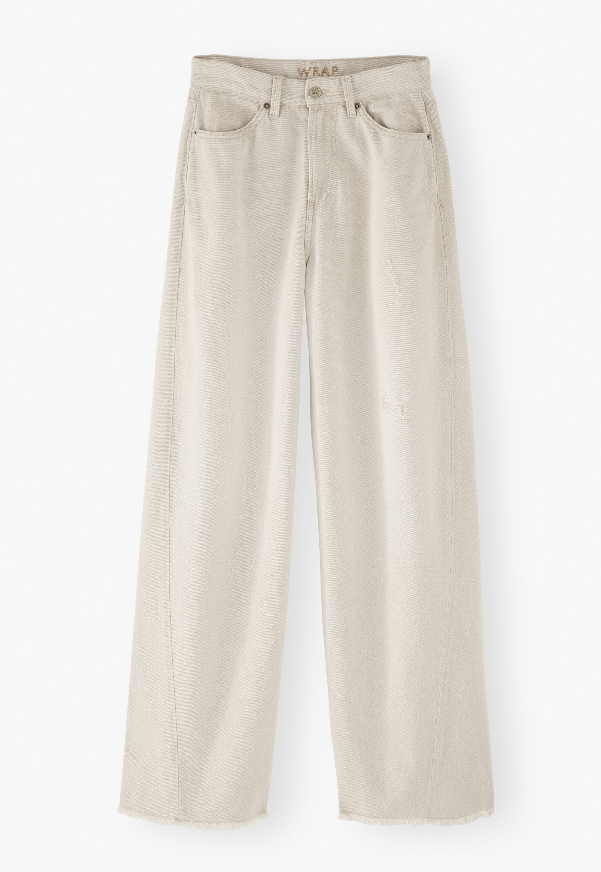 Mittelhoch taillierte Jeans mit weitem Bein