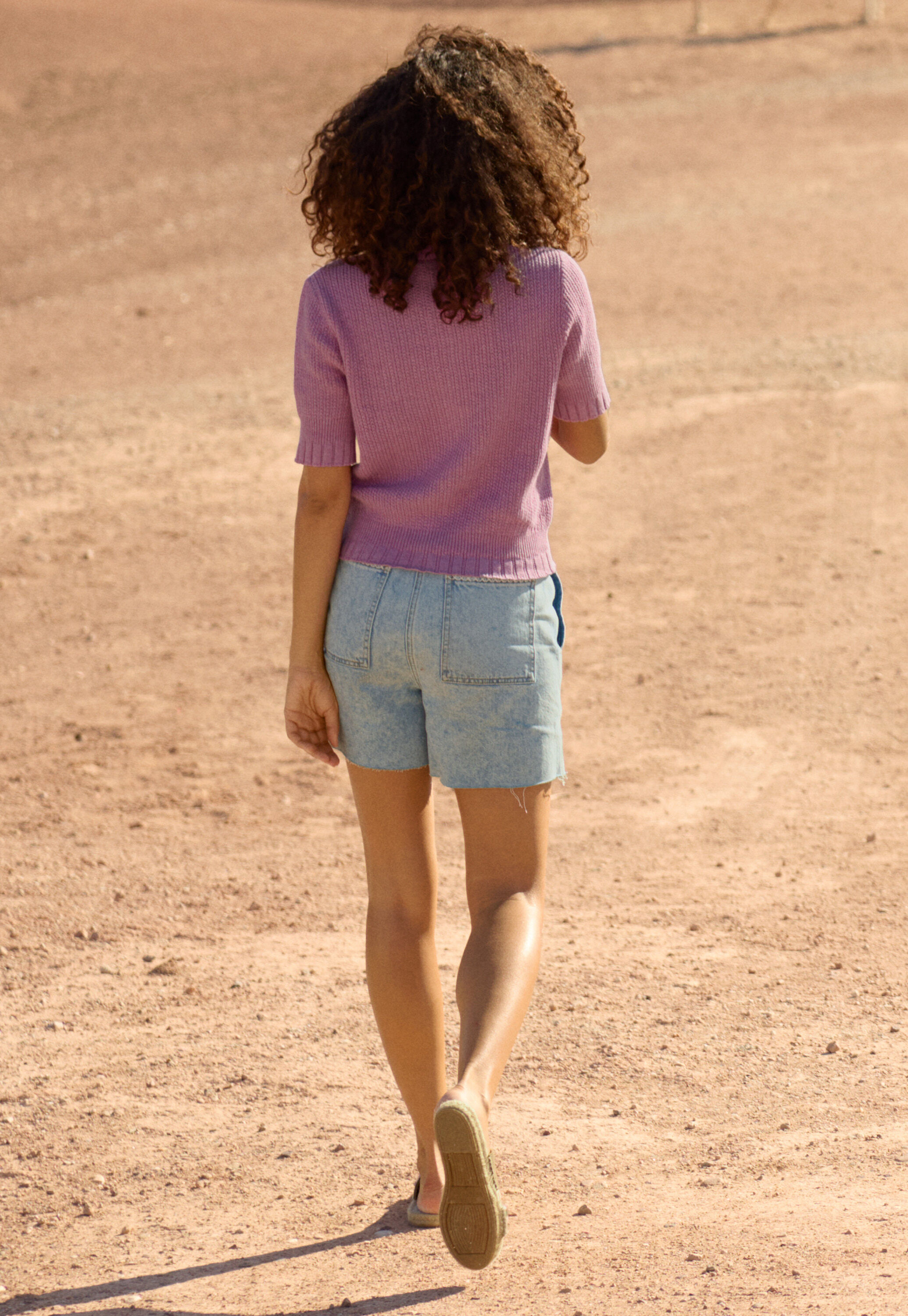 Shorts mit unvers&auml;ubertem Saum aus Denim