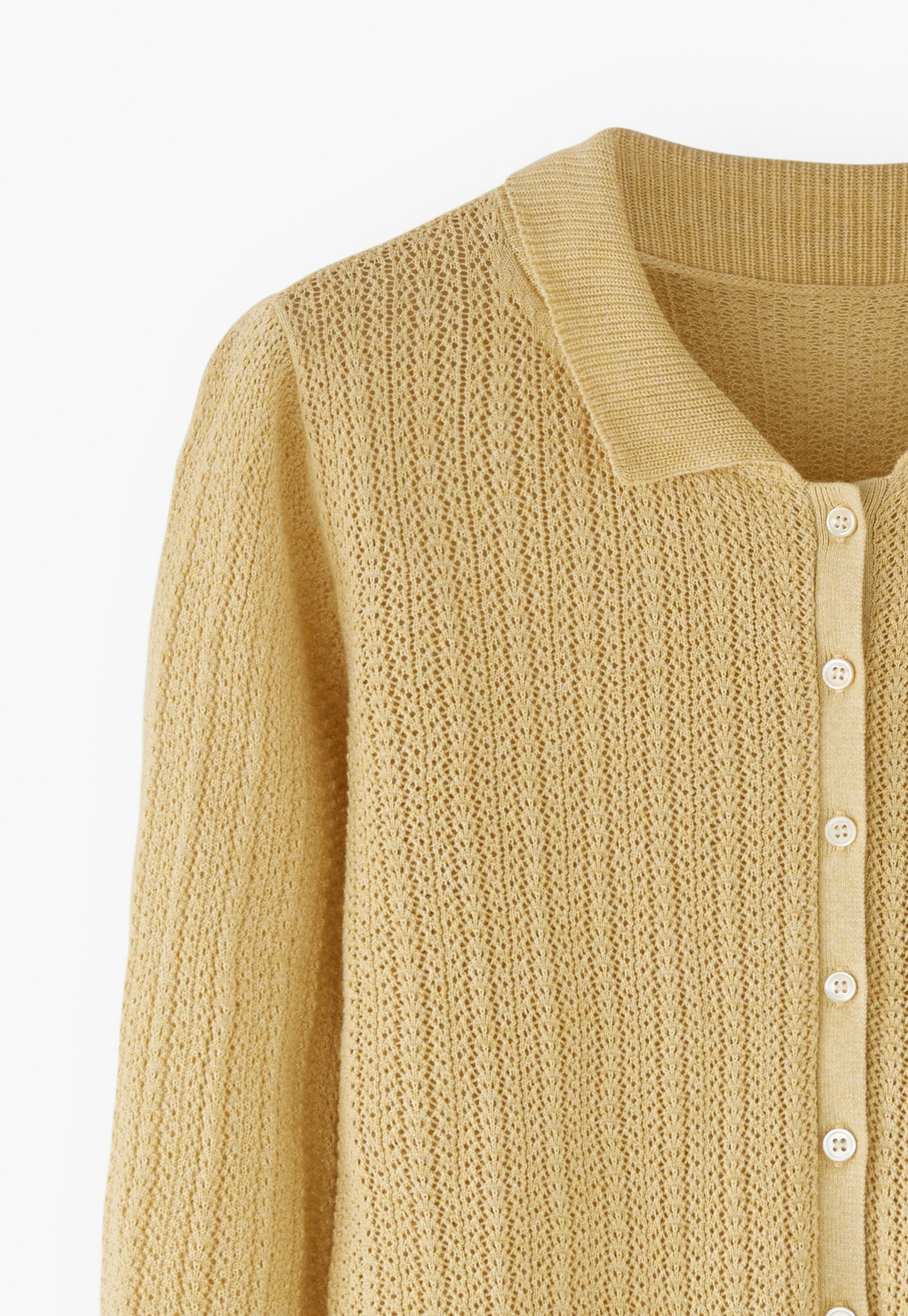 Spitzenmuster-Cardigan mit Kragen