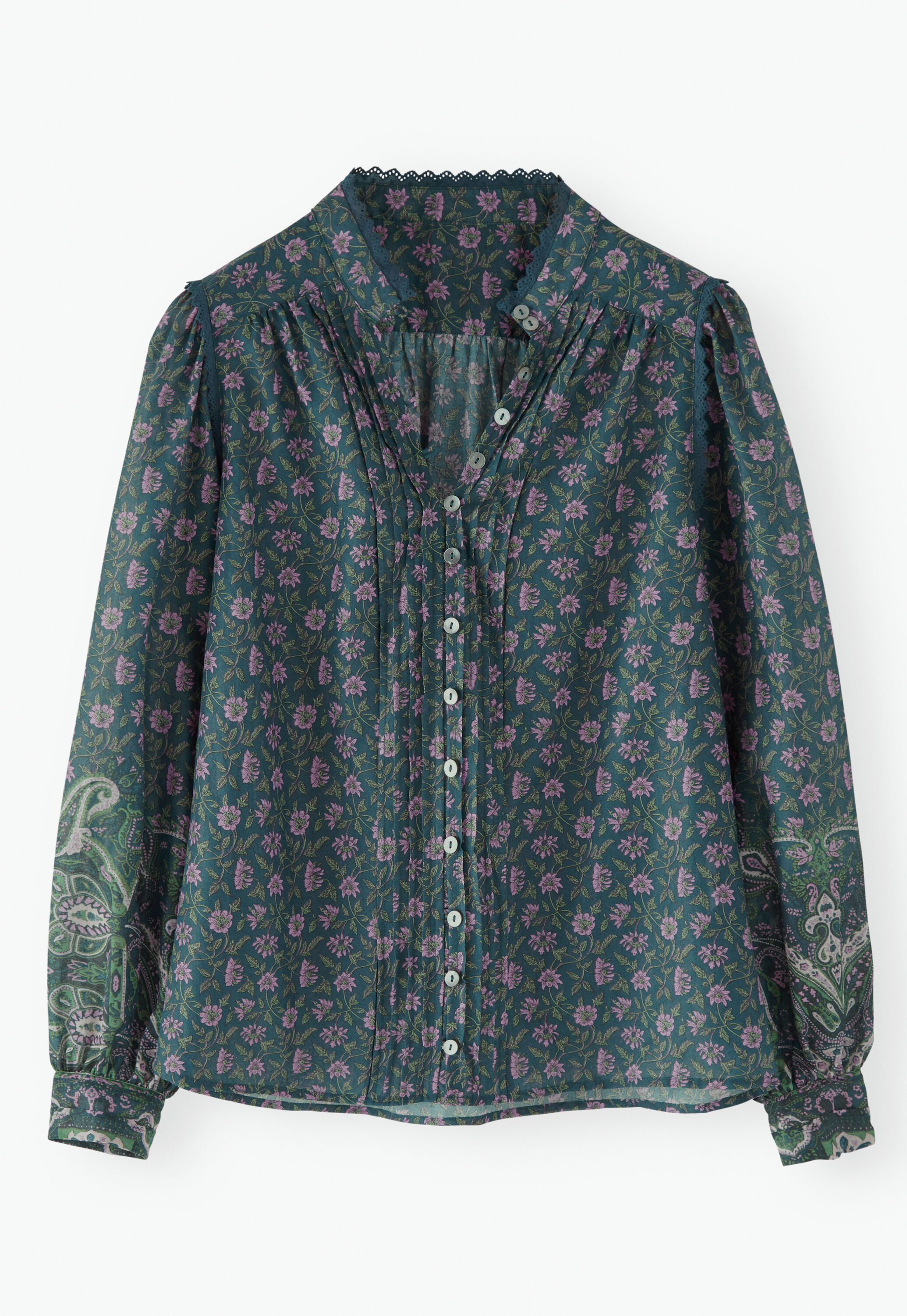 Bedruckte Bluse mit Faltendetails