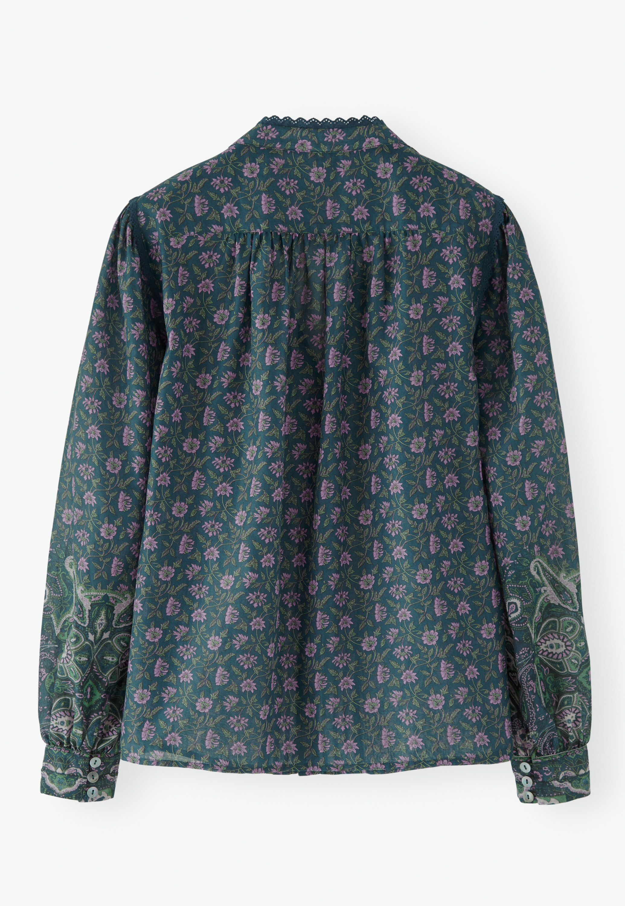 Bedruckte Bluse mit Faltendetails