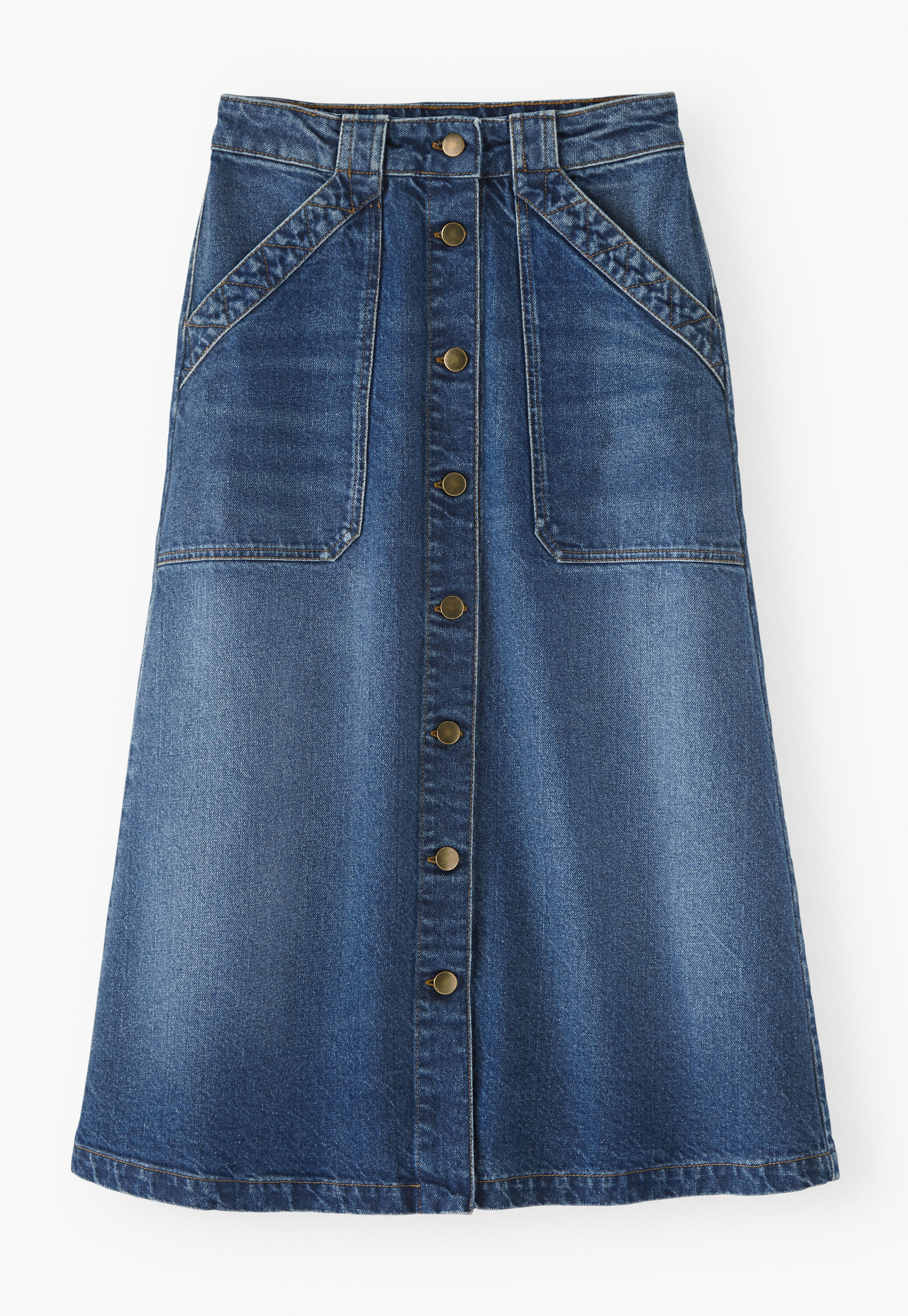 Durchgekn&ouml;pfter Rock aus Denim