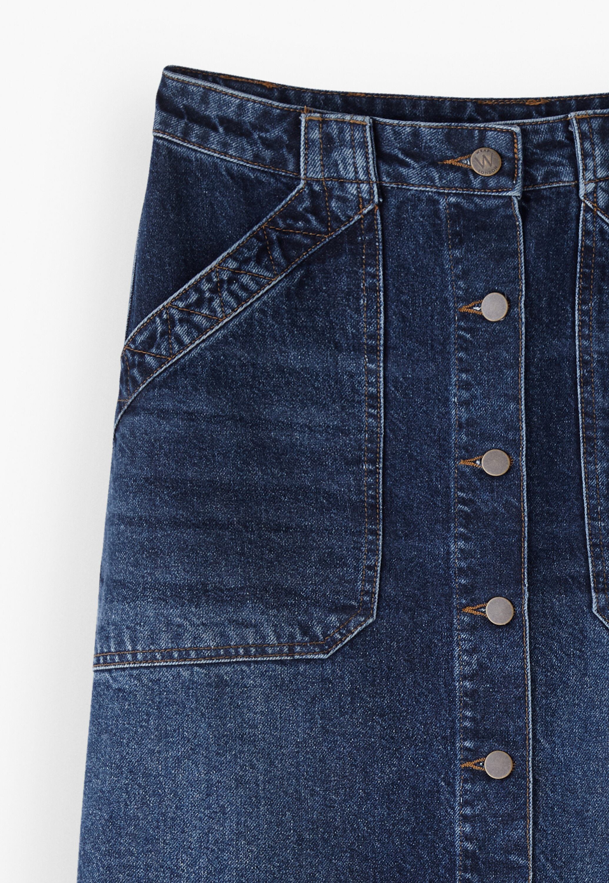 Durchgekn&ouml;pfter Rock aus Denim
