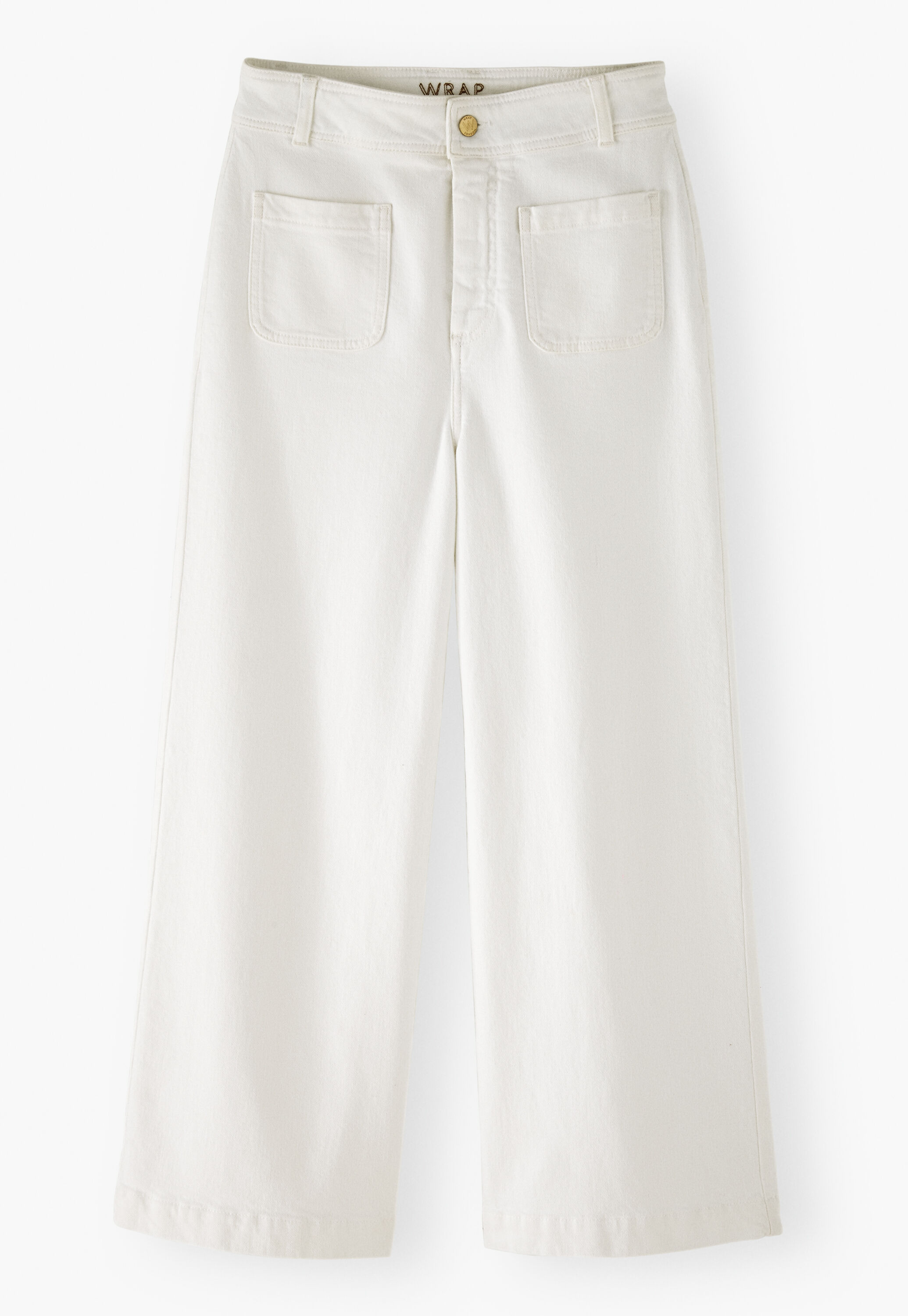 K&uuml;rzer geschnittene Hose mit weitem Bein