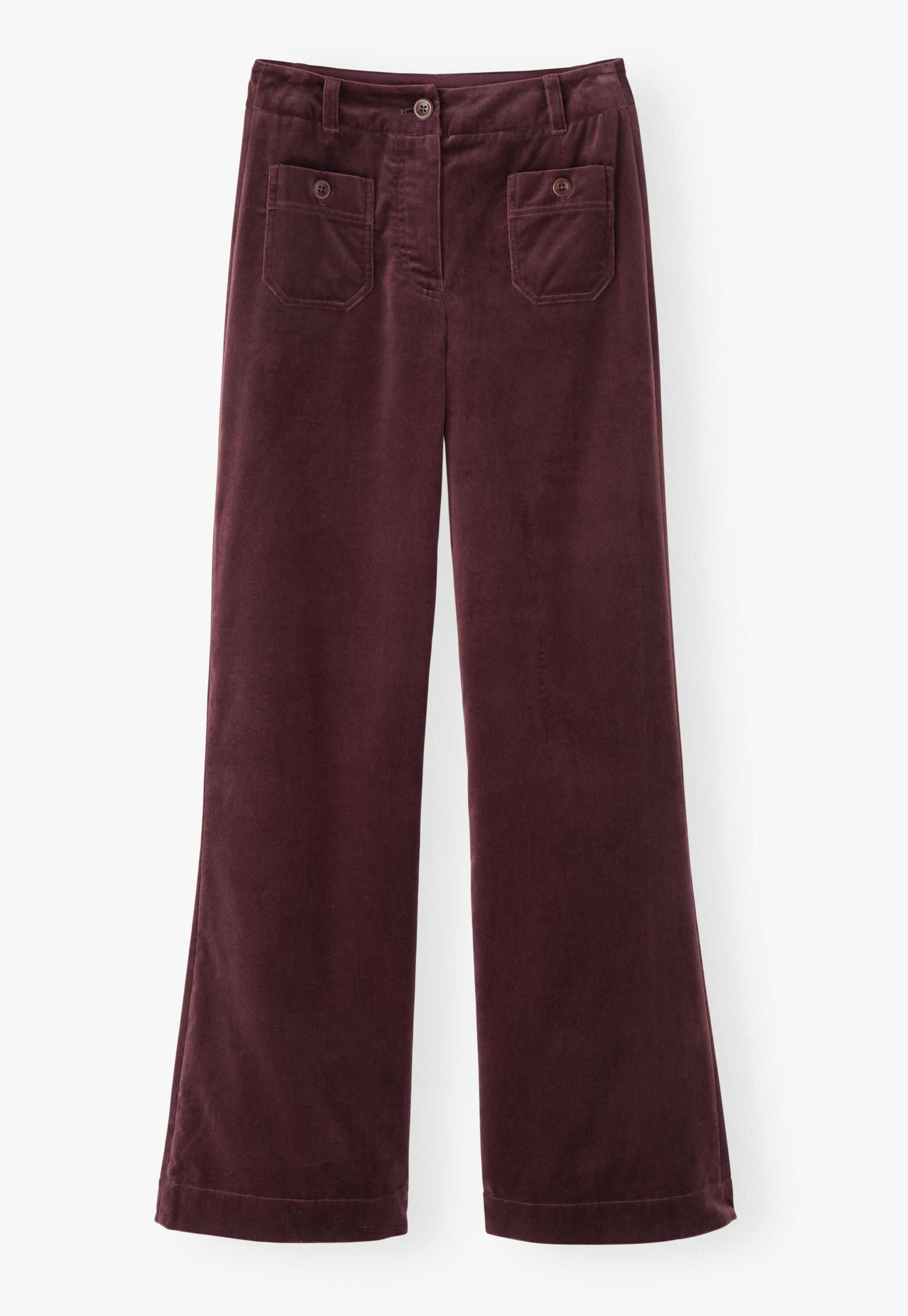 Samthose mit weitem Bein