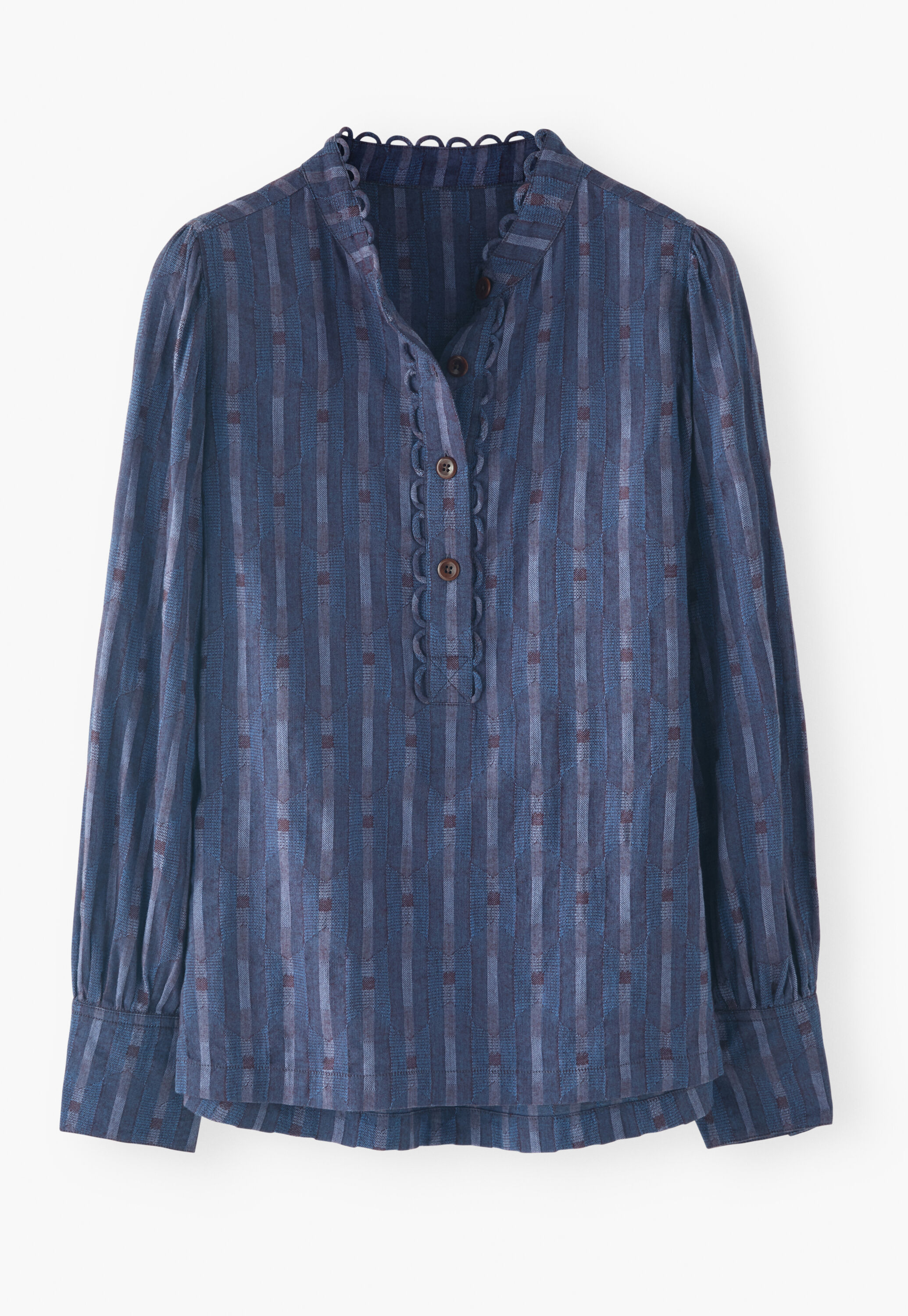 Bluse mit halber Knopfleiste