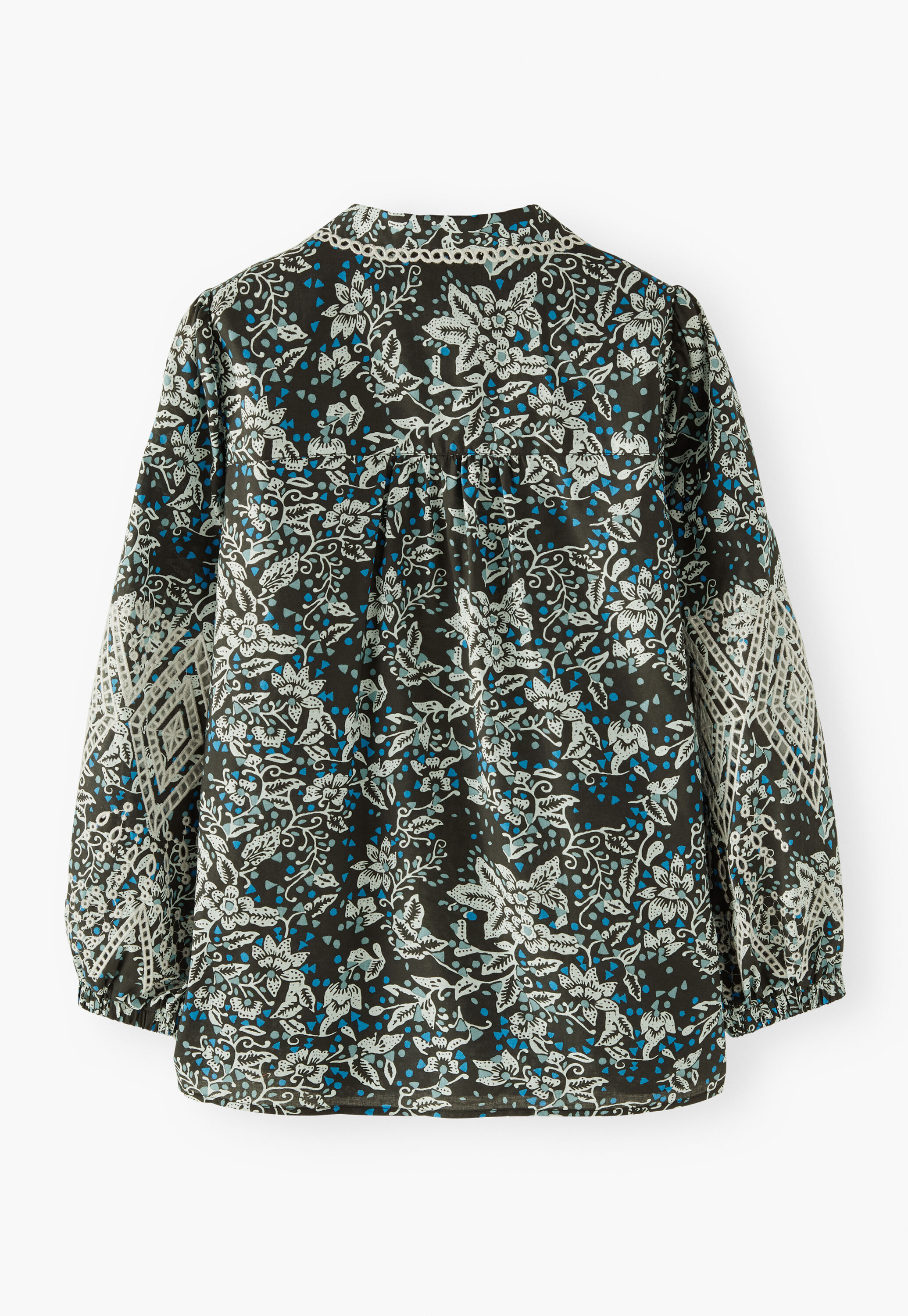 Bedruckte Cutwork-Bluse