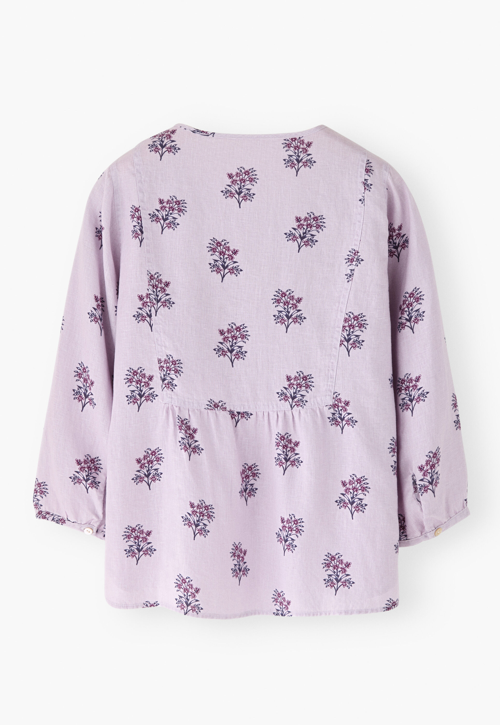 Bedruckte Bluse mit Bindeb&auml;ndern